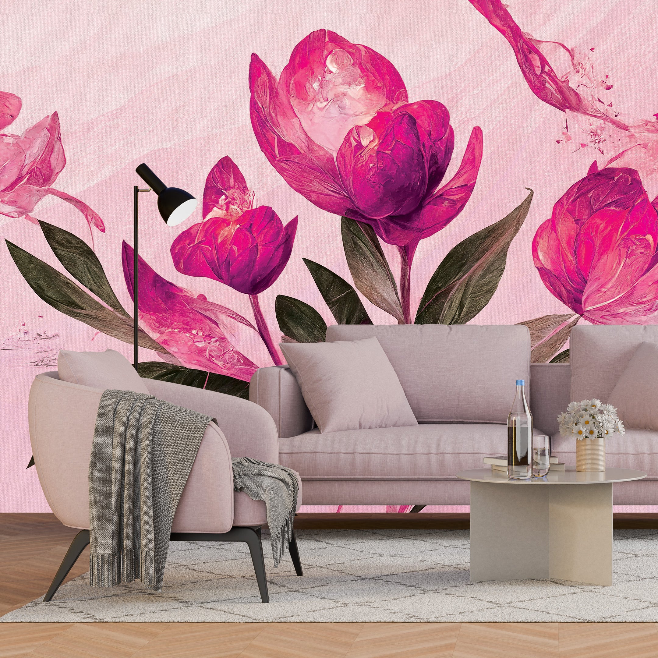3D Floral Radiance - Printed Mural