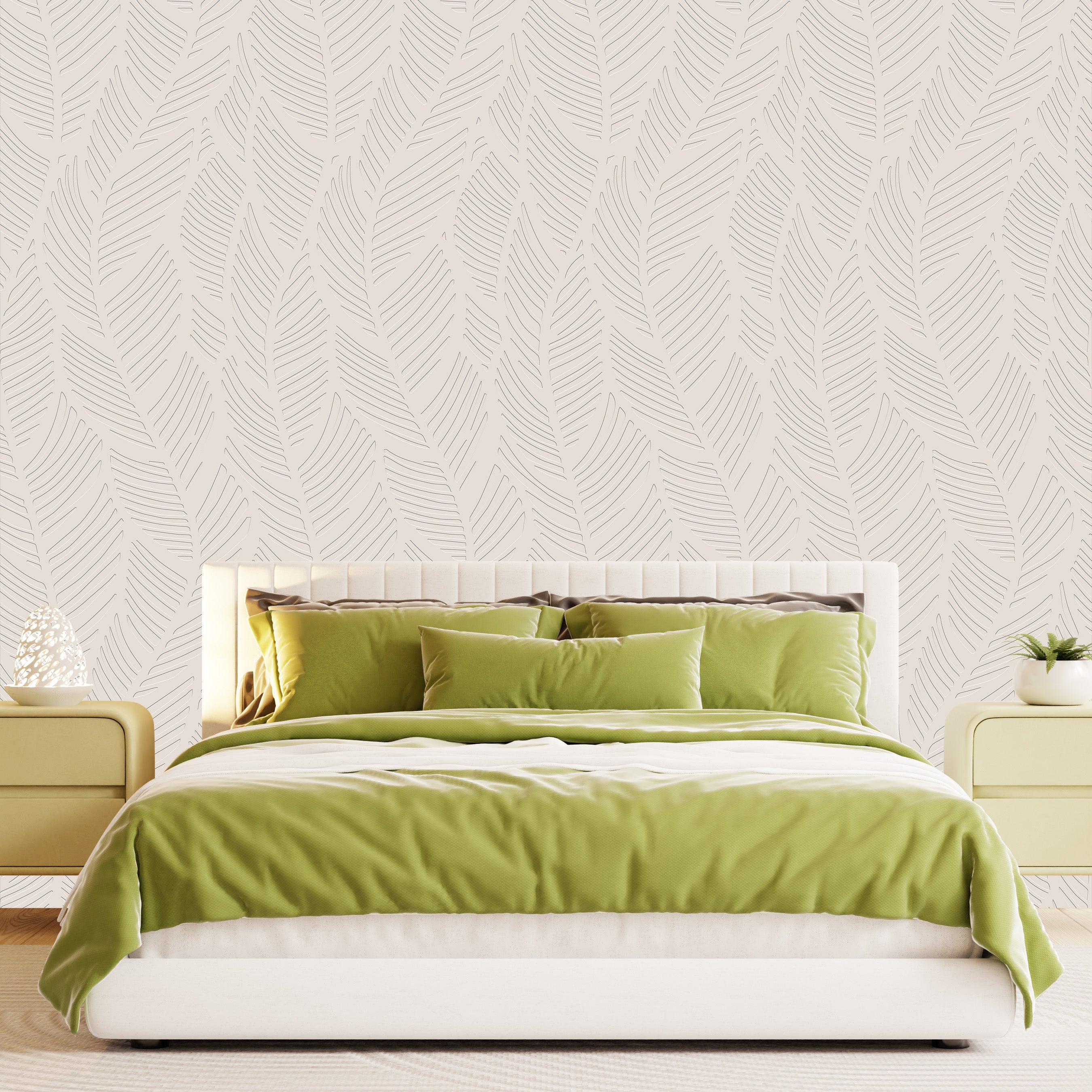 3D Tropical Frond Relief - Paintable Mural