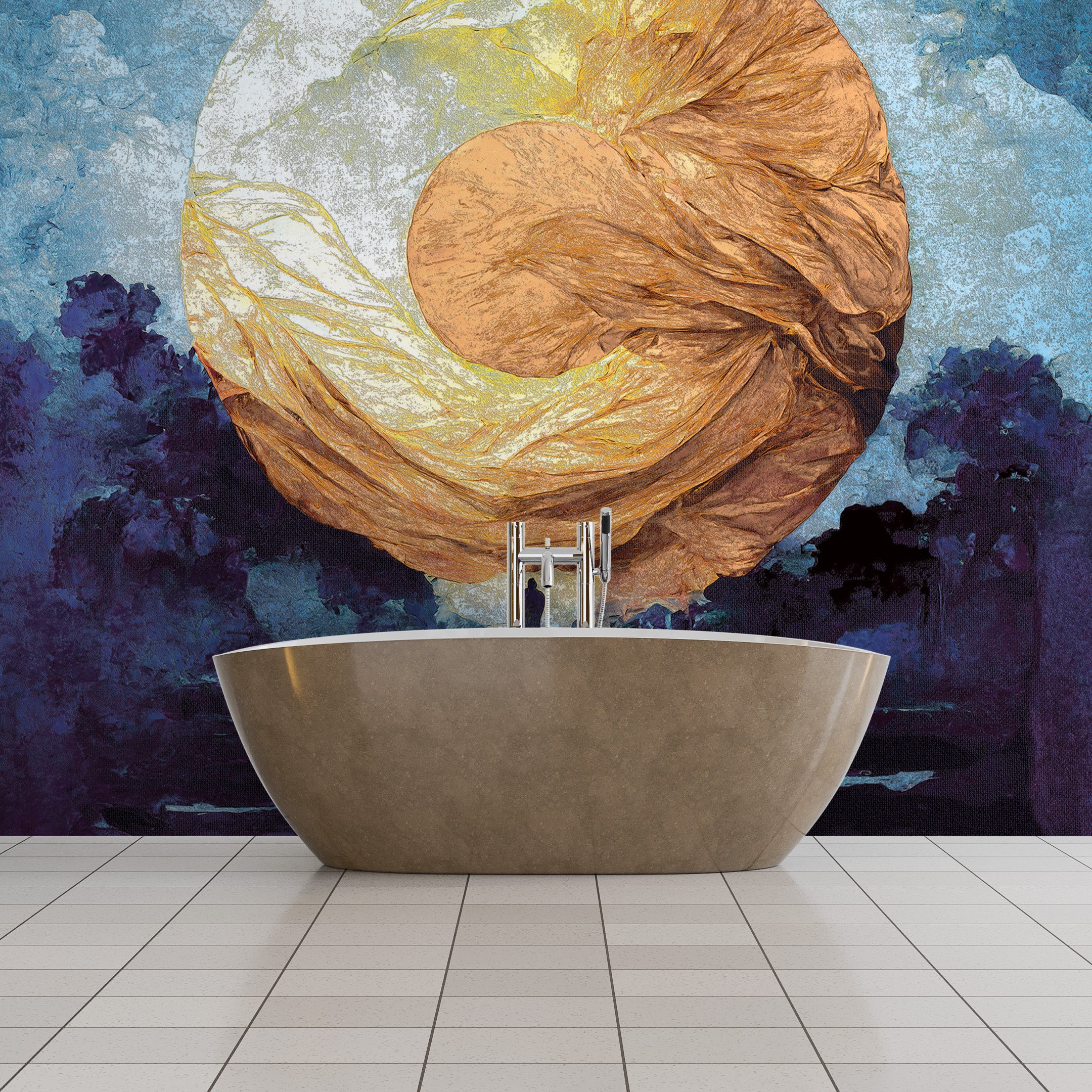 3D Radiant Sunrise - Printed Mural