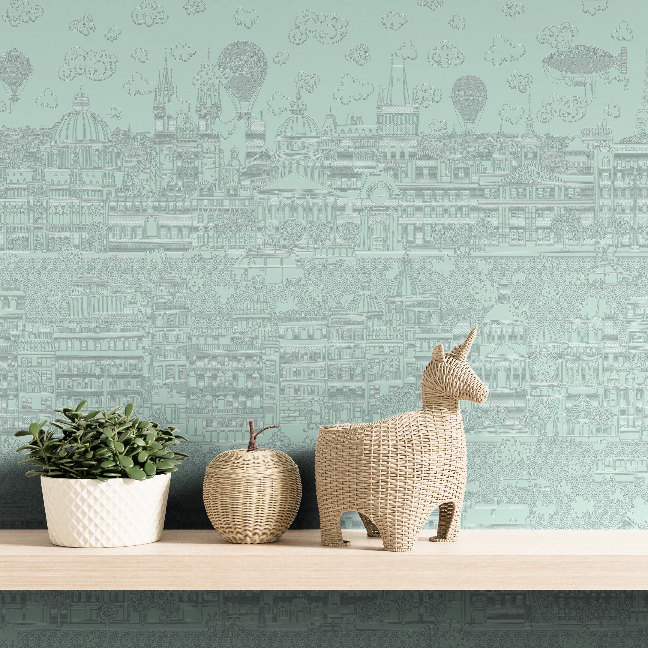 3D Enchanted Skyline - Paintable Mural