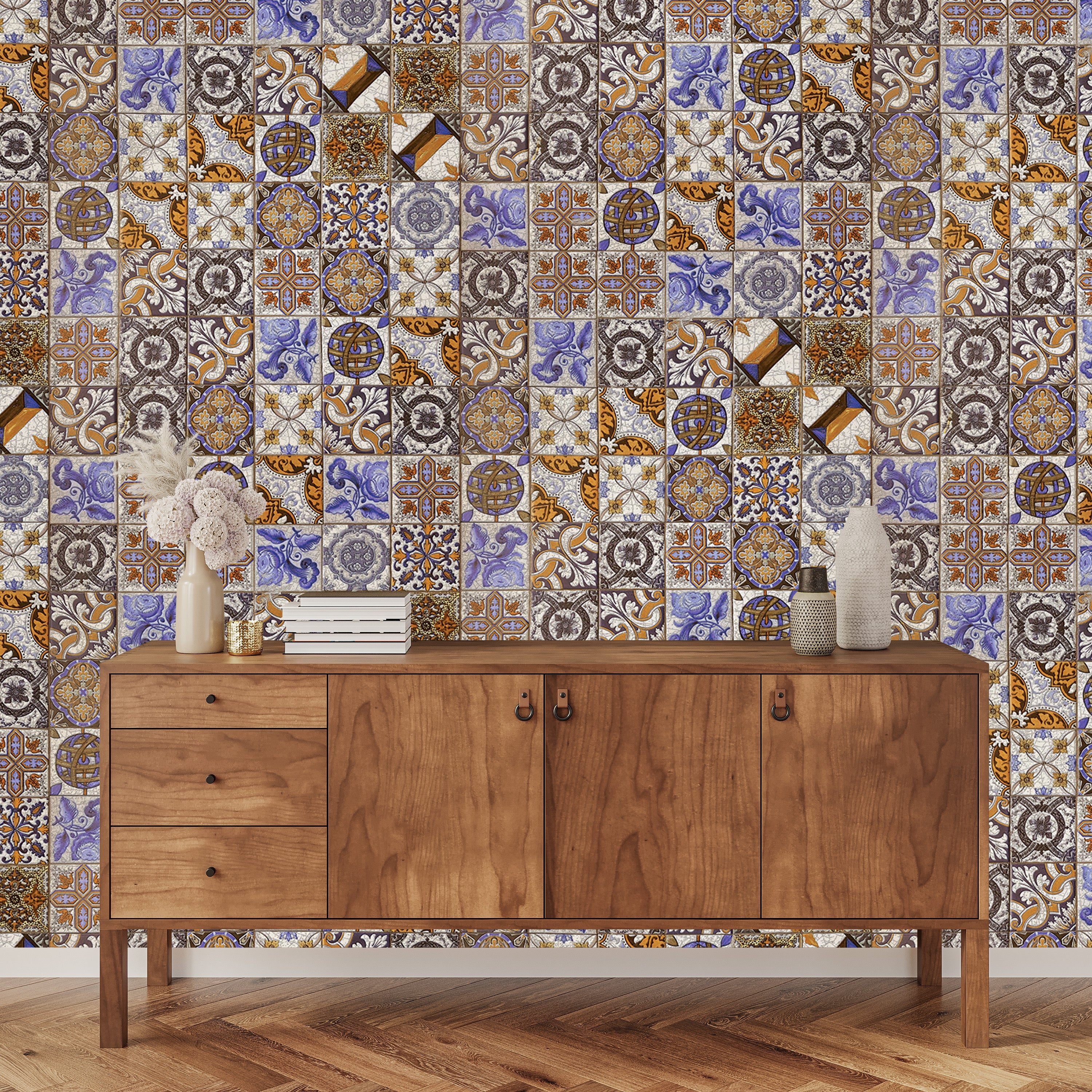 3D Mediterranean Tiles - Printed Mural