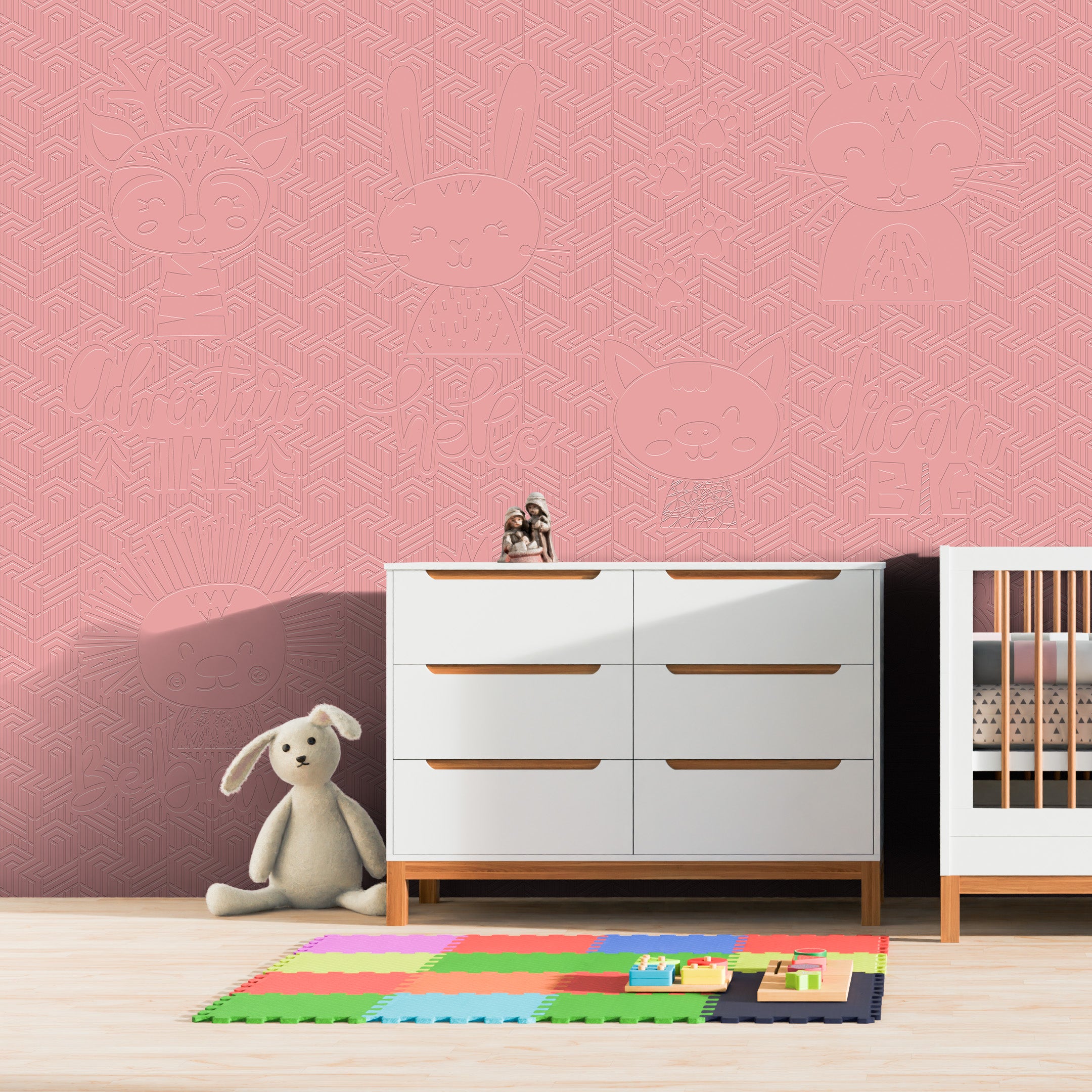 3D Animal Friends - Paintable Wallpaper