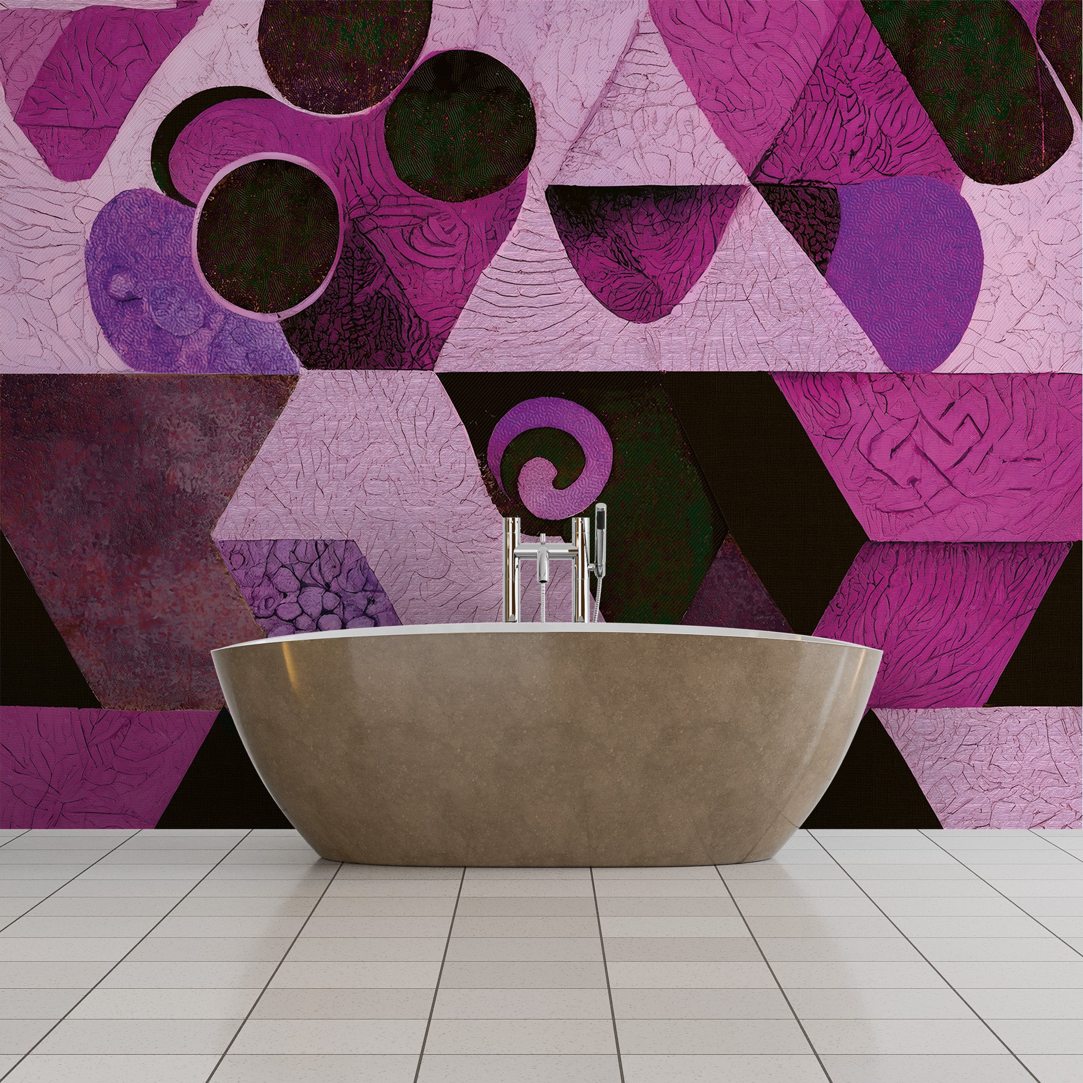 3D Geometric Fusion - Printed Mural