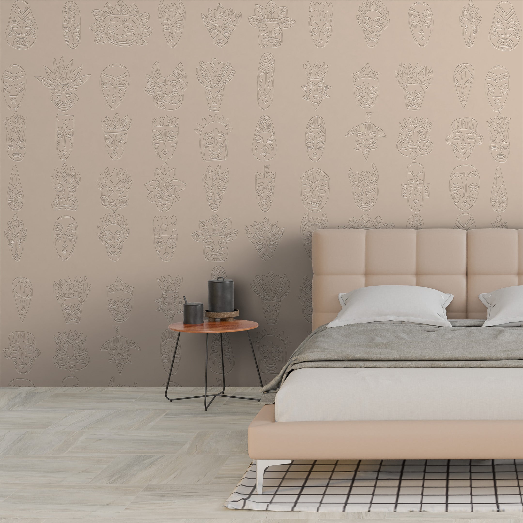 3D Mythic Faces - Paintable Mural