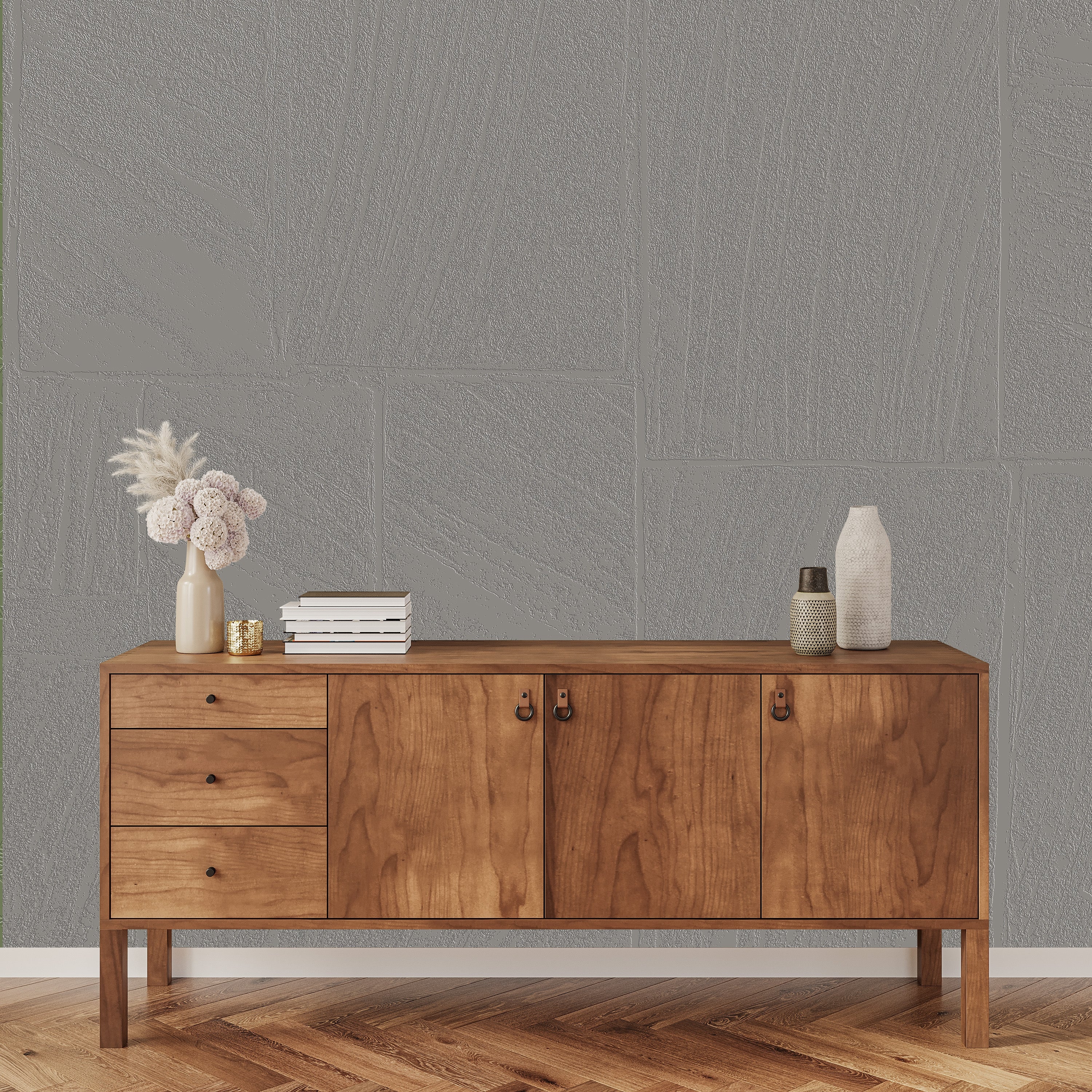 3D Industrial Elegance Panel - Paintable Mural