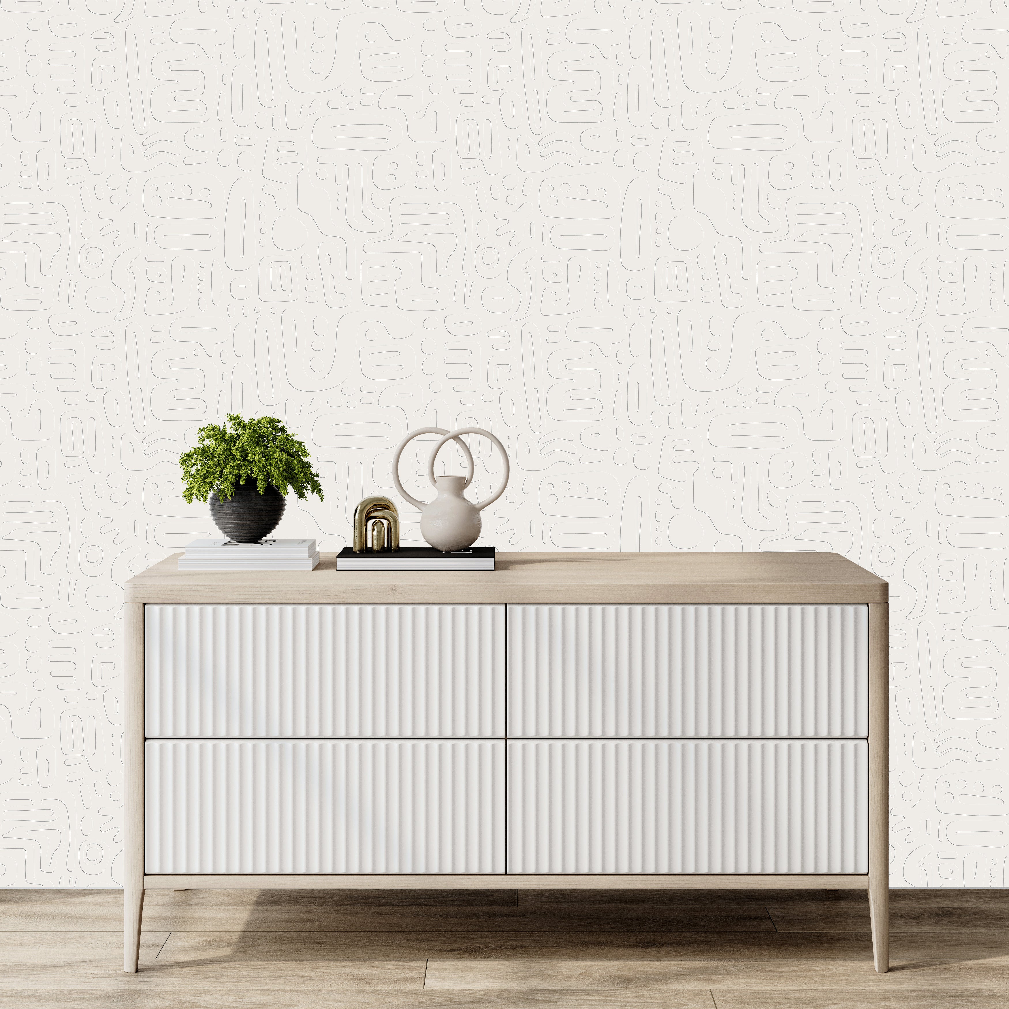 3D Whimsical Maze Motif - Paintable Wallpaper