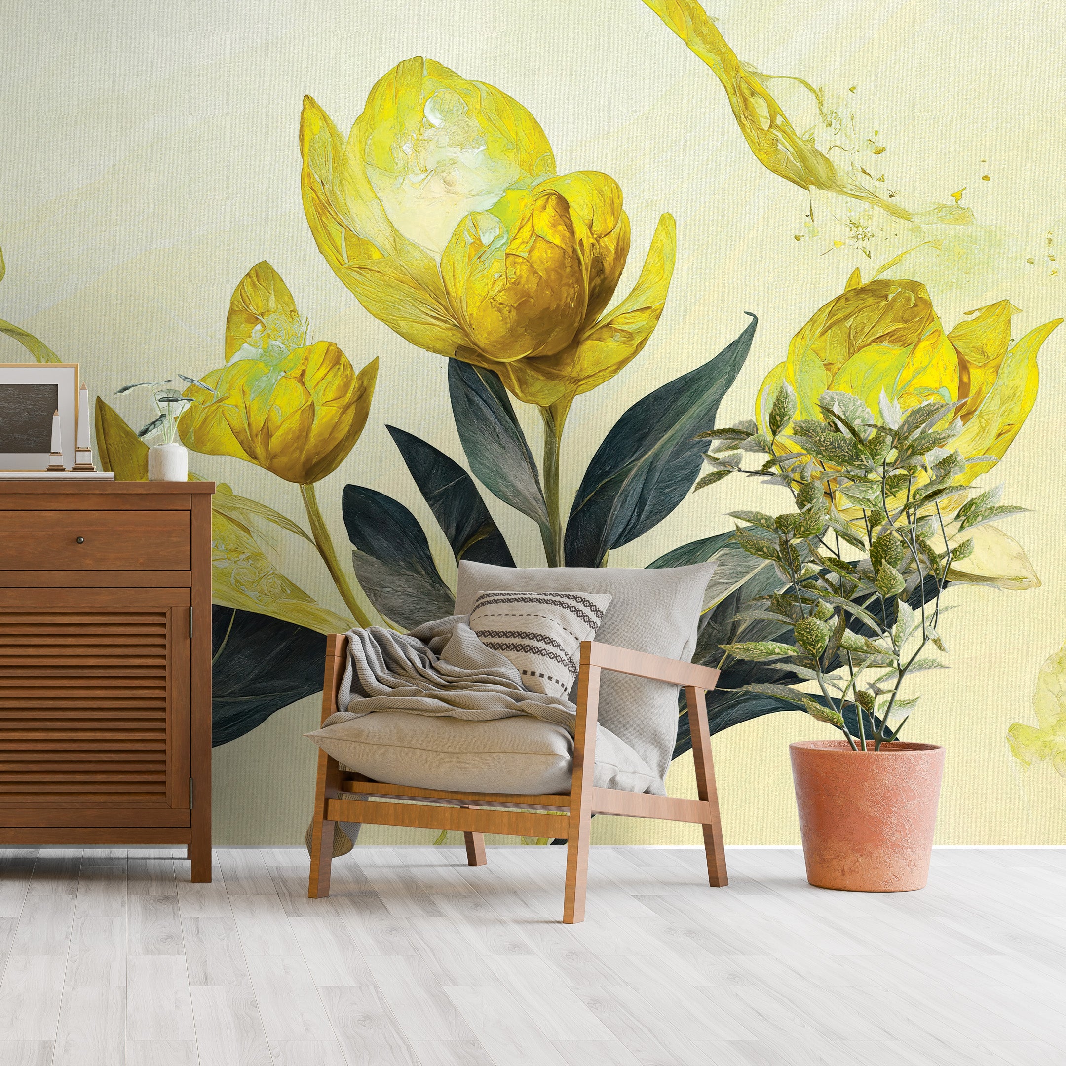 3D Floral Radiance - Printed Mural