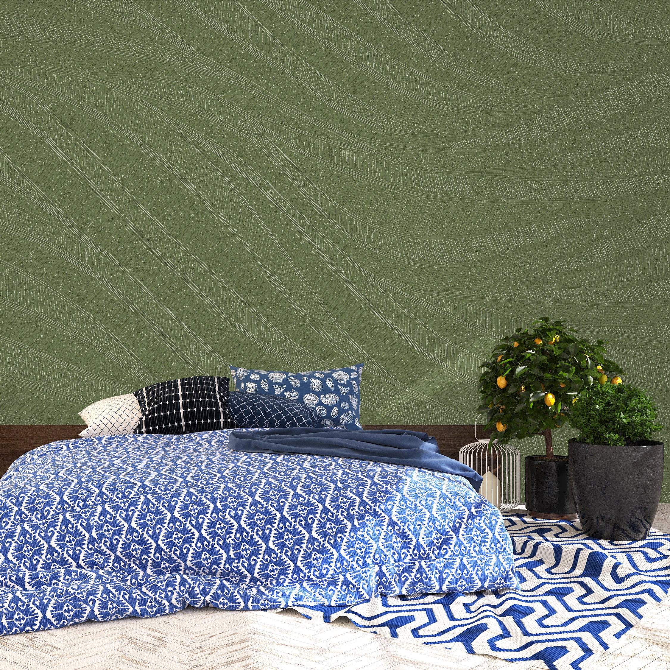 3D Combed Silk Wave - Paintable Mural