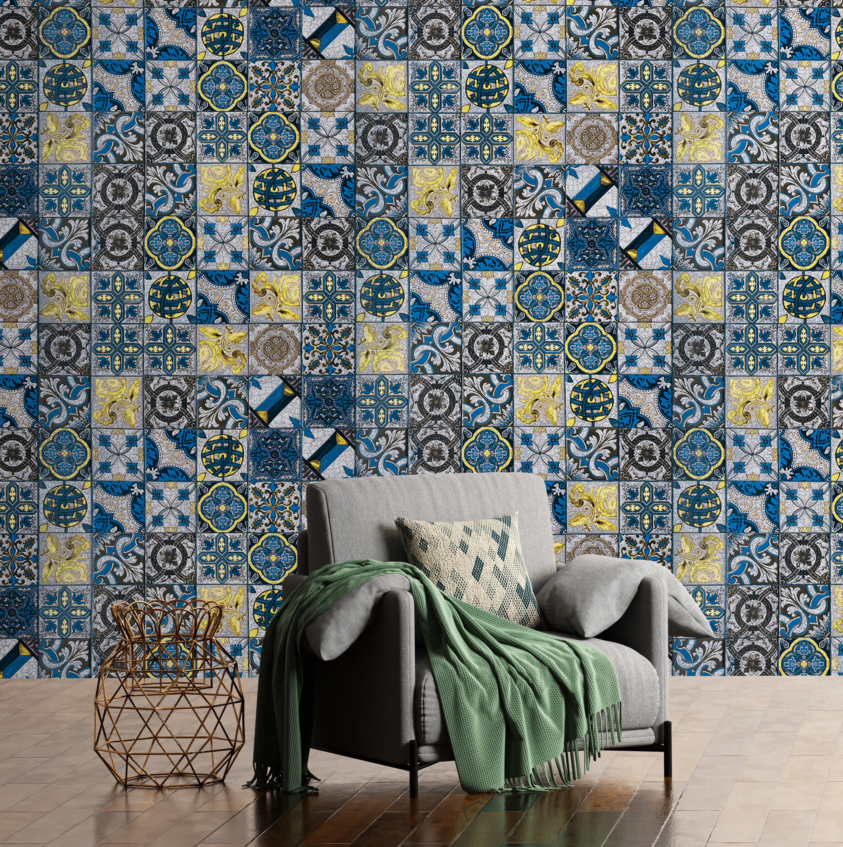3D Mediterranean Tiles - Printed Mural