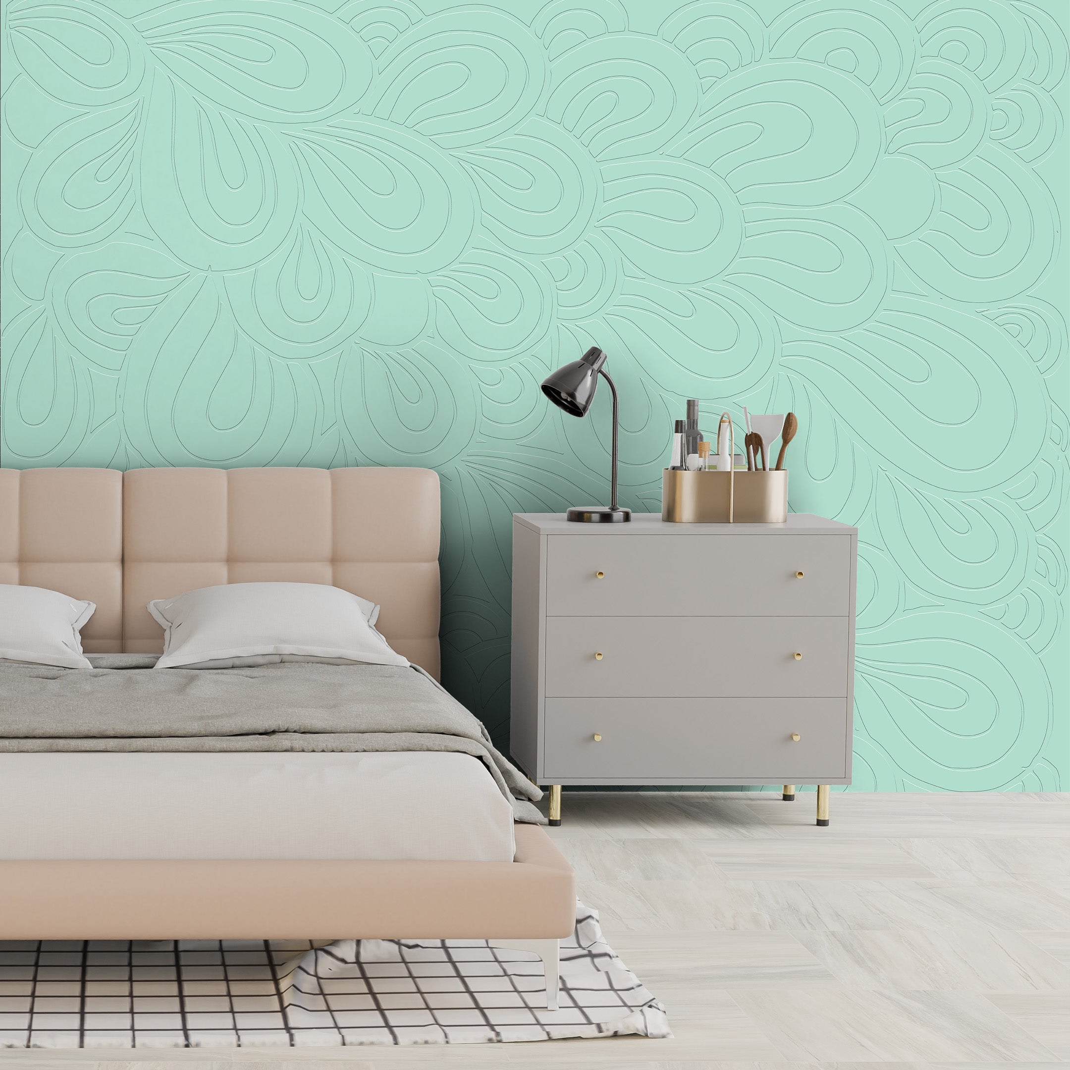 3D Petals in Motion - Paintable Mural