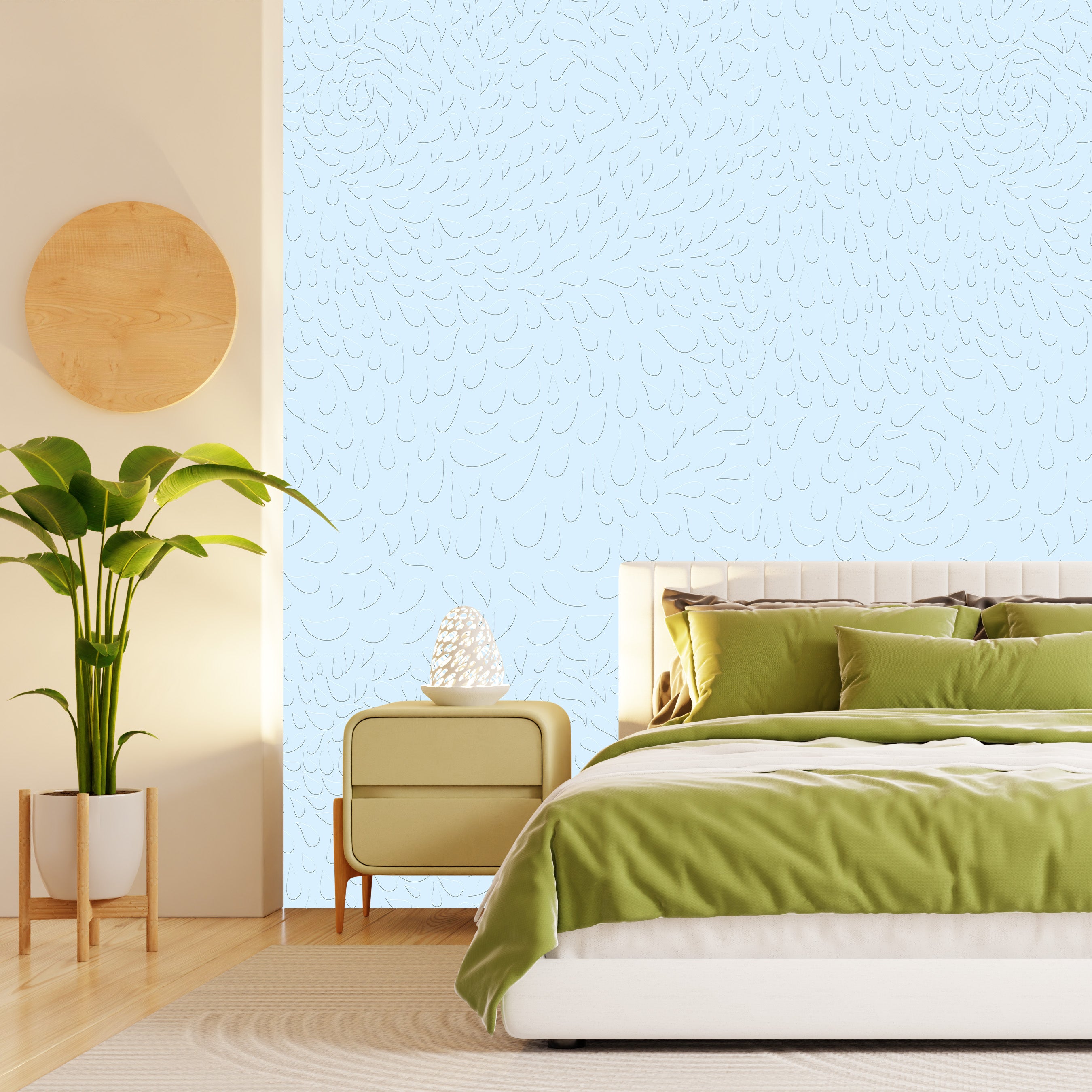 3D Cascading Raindrops - Paintable Mural