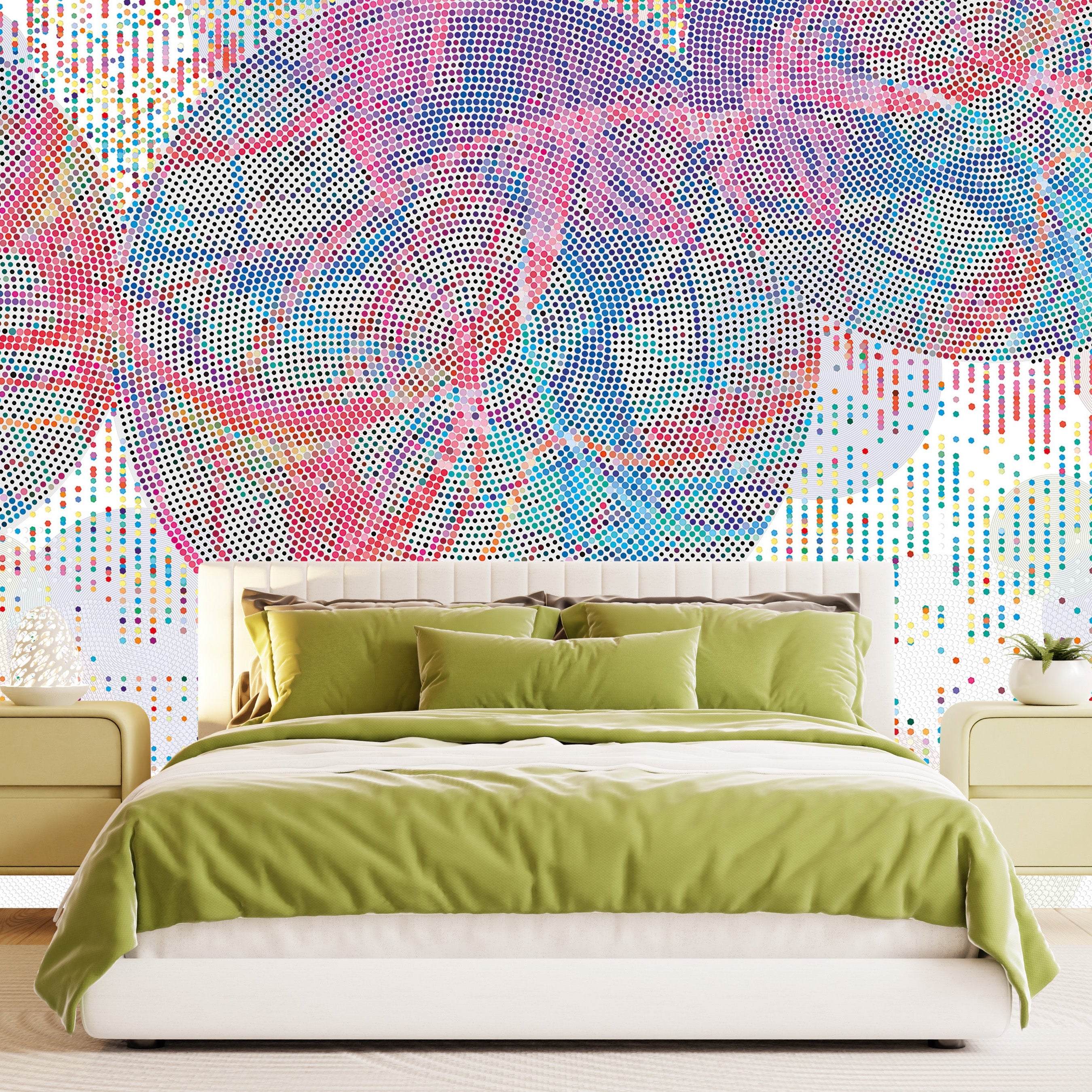 3D Dotted Digital Bloom - Printed Mural