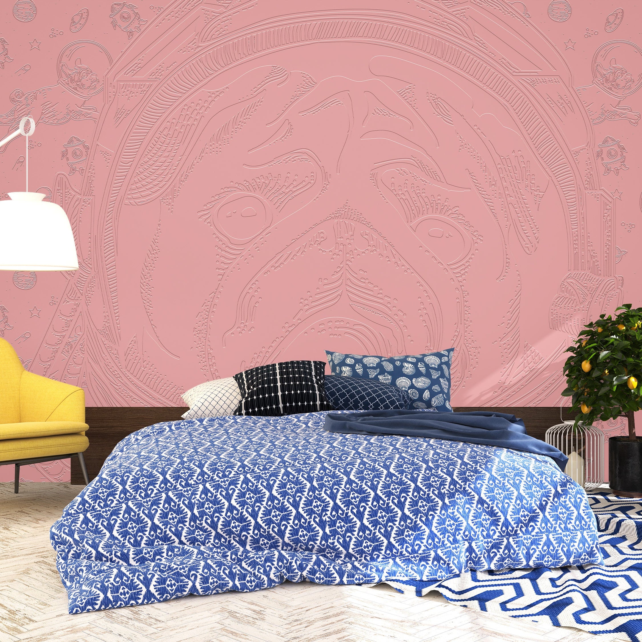 3D Cosmic Puppy - Paintable Mural