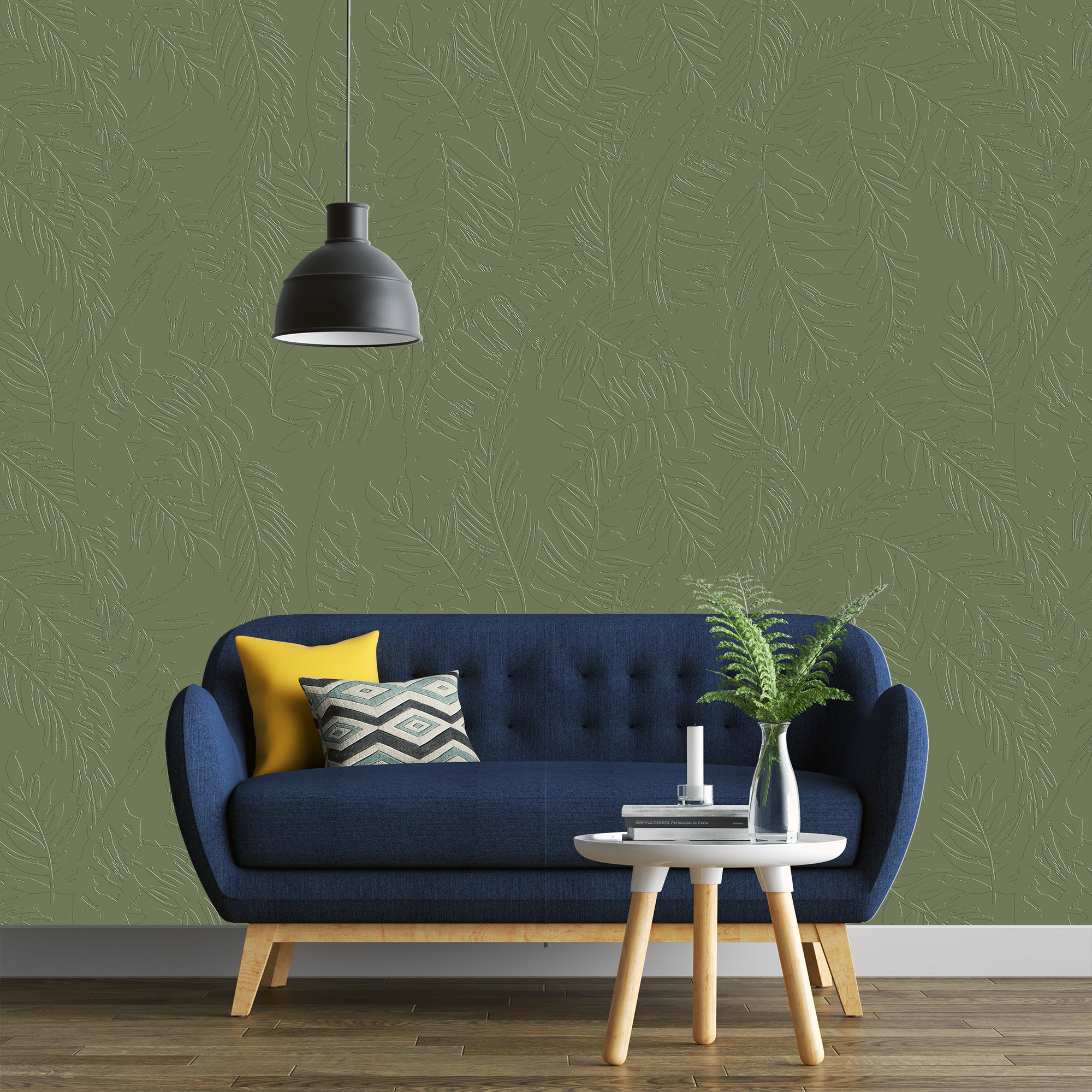 3D Exotic Palm Sweep - Paintable Wallpaper