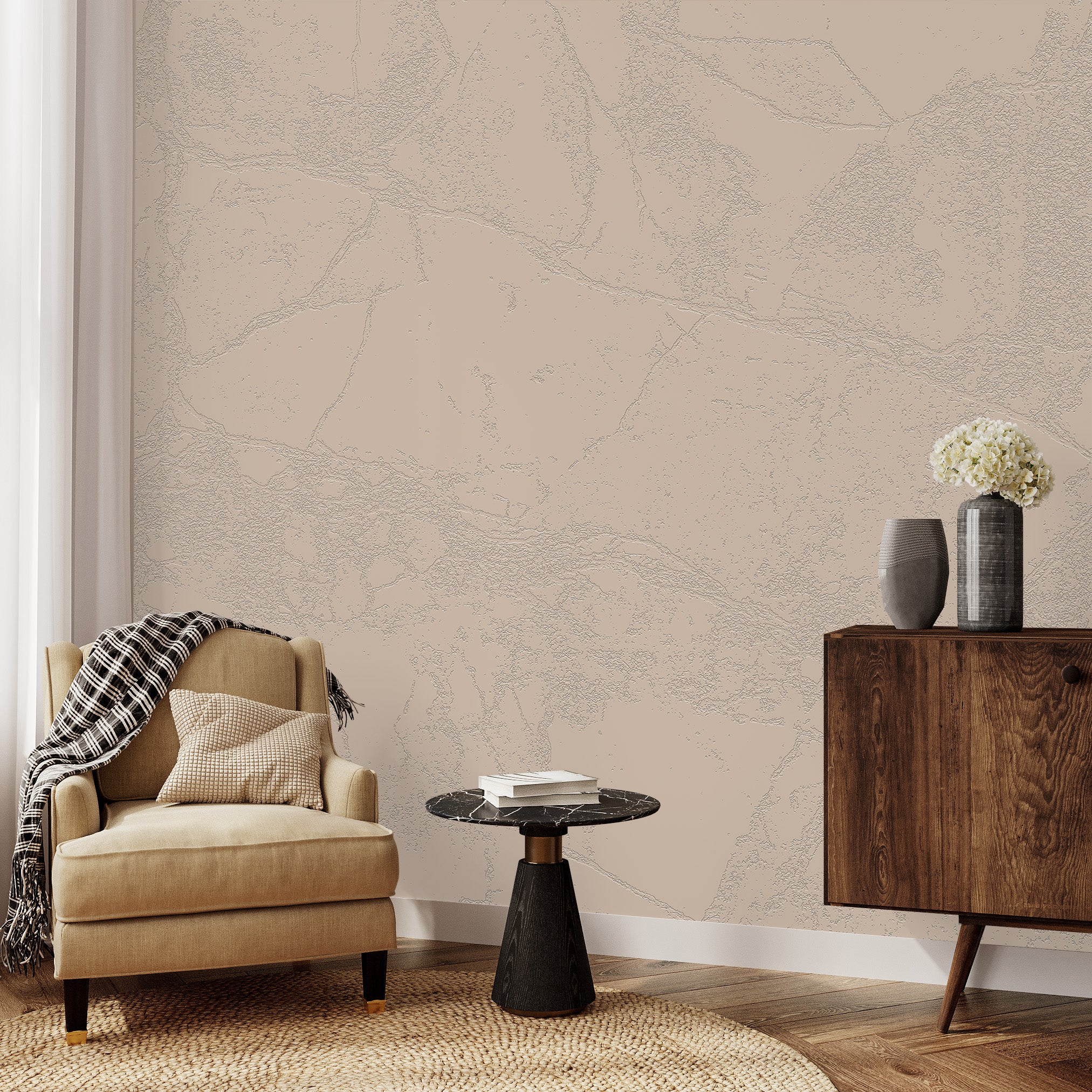 3D Shattered Stone - Paintable Mural