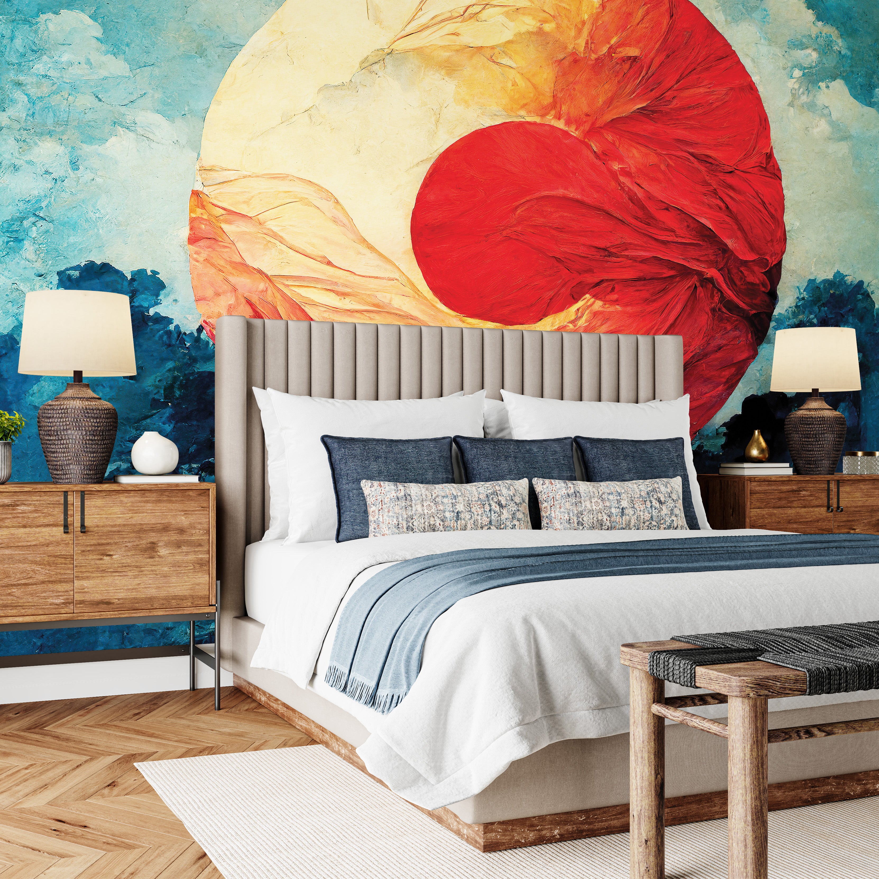 3D Radiant Sunrise - Printed Mural