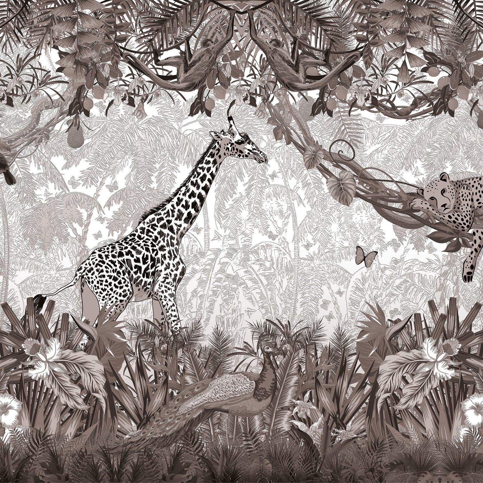 3D Safari Scene - Printed Mural