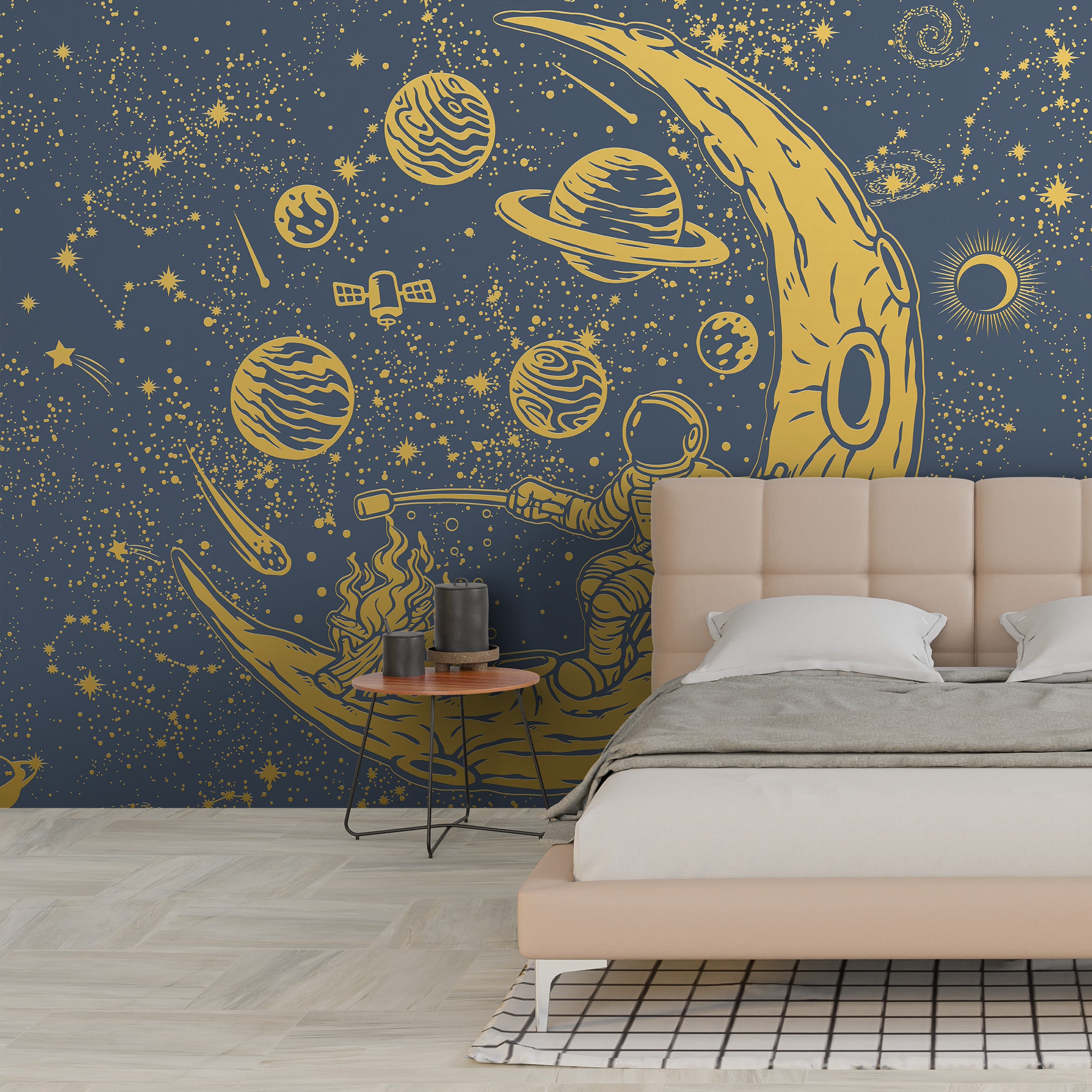 3D Astronaut Moon Dream - Paintable Mural
