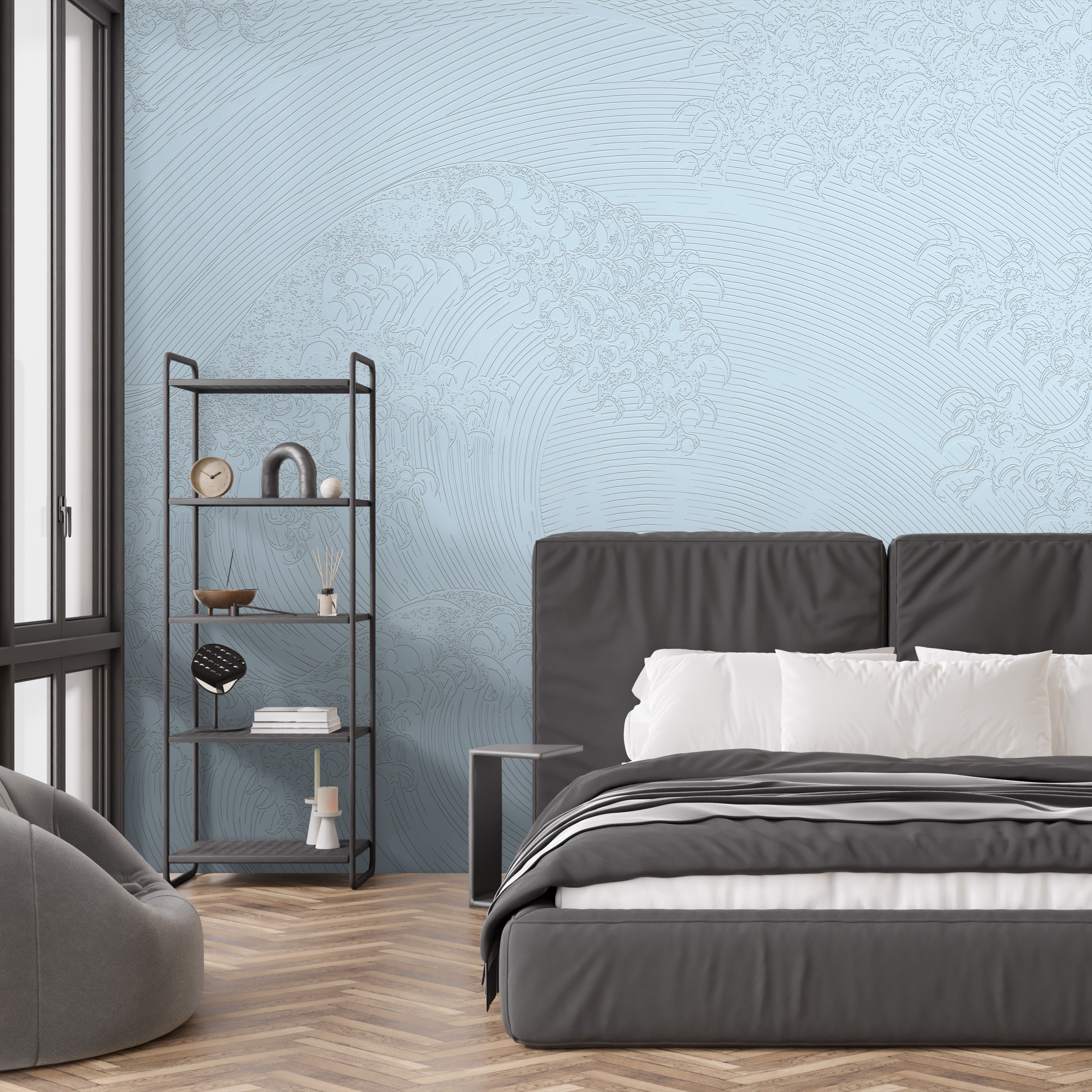 3D Tidal Surge - Paintable Mural