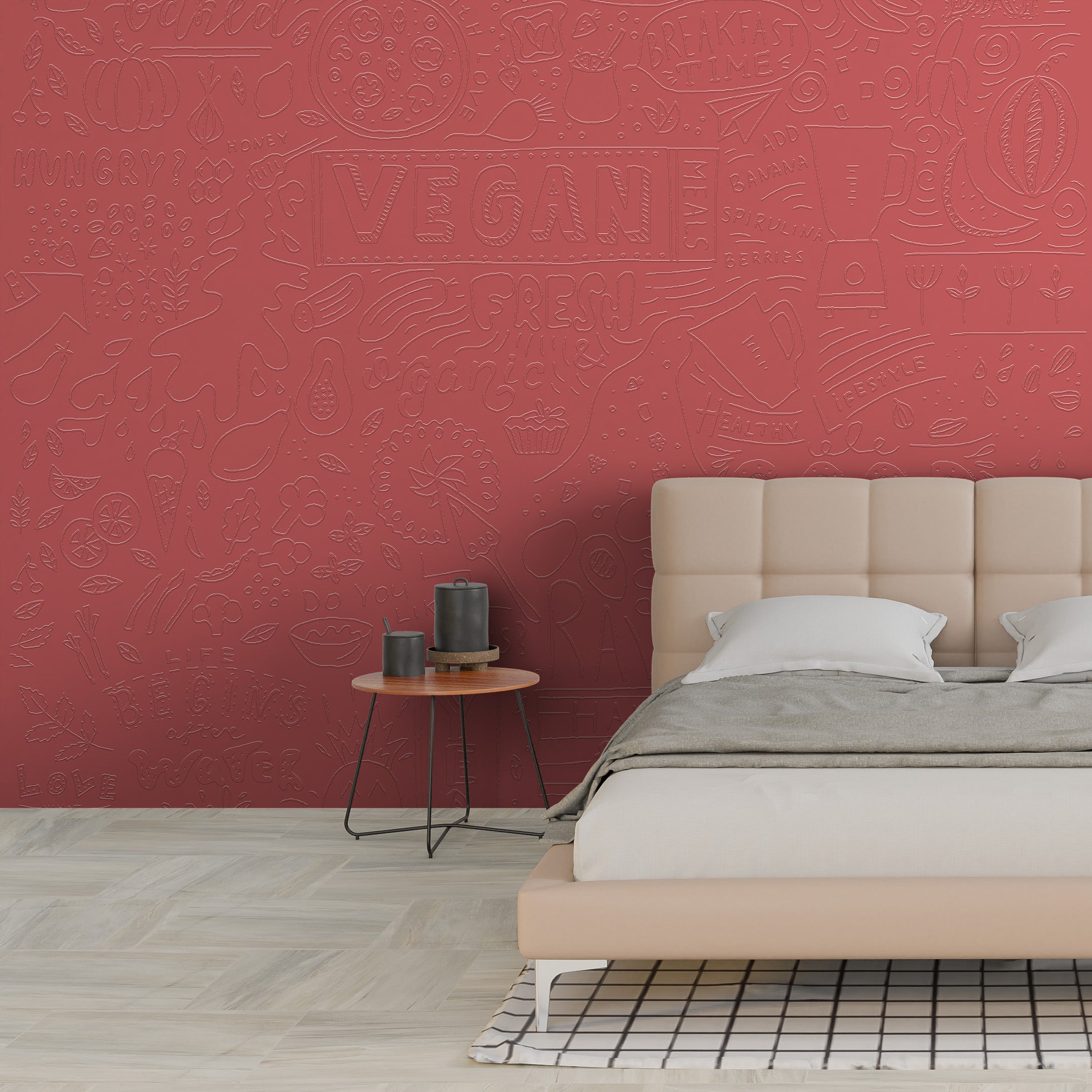 3D Motivational Foodie Doodle - Paintable Mural