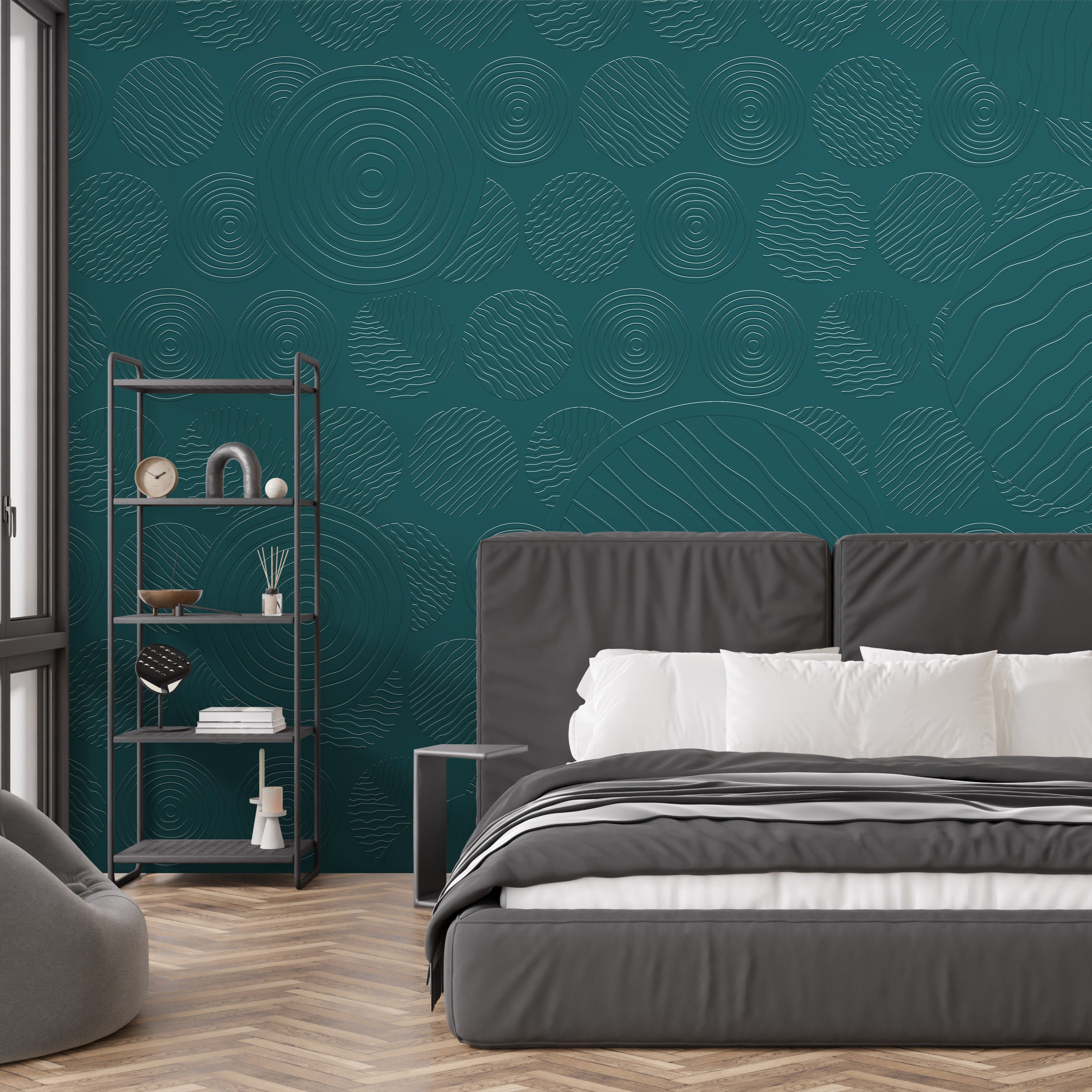 3D Amethyst Ripples - Paintable Mural
