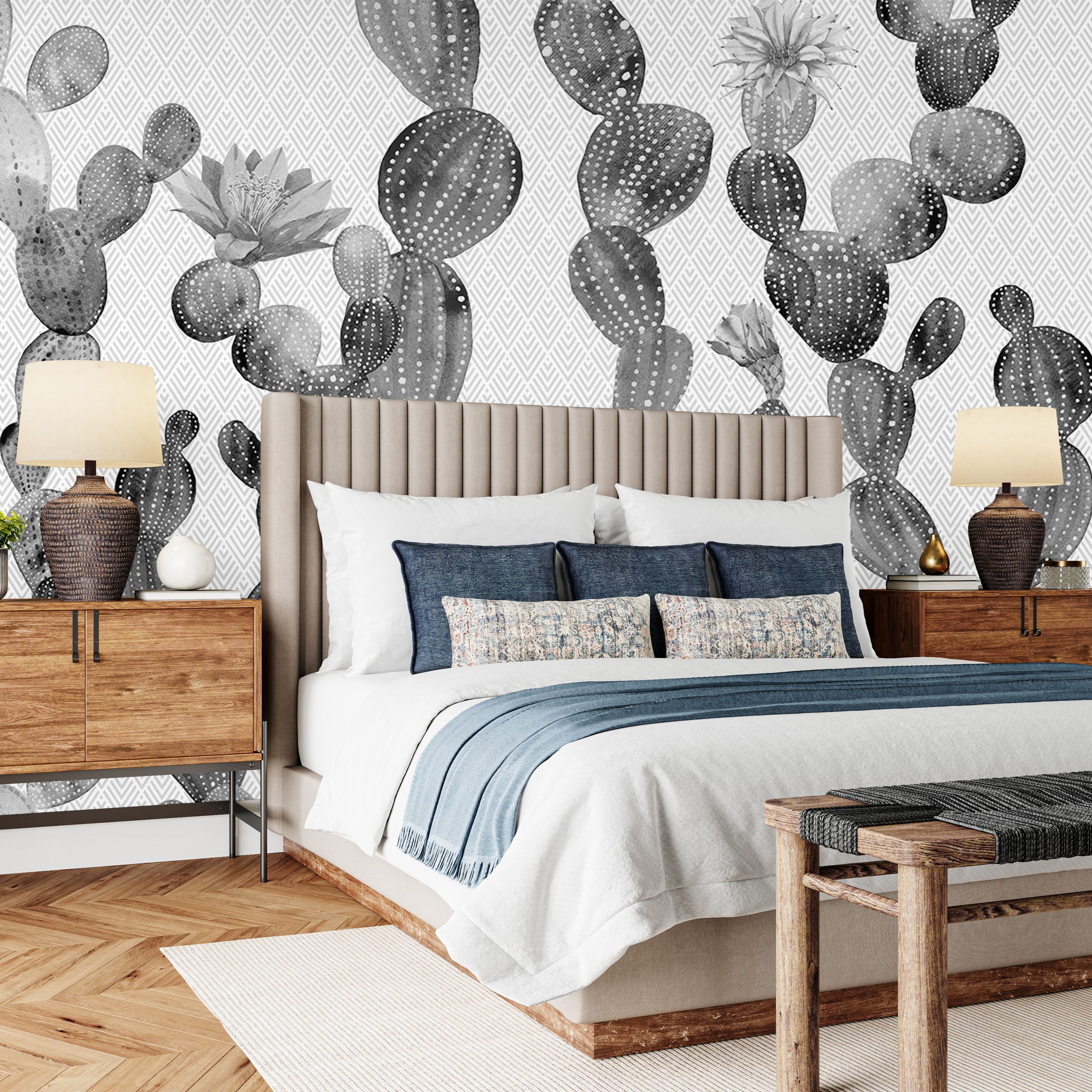 3D Cactus Bloom - Printed Mural