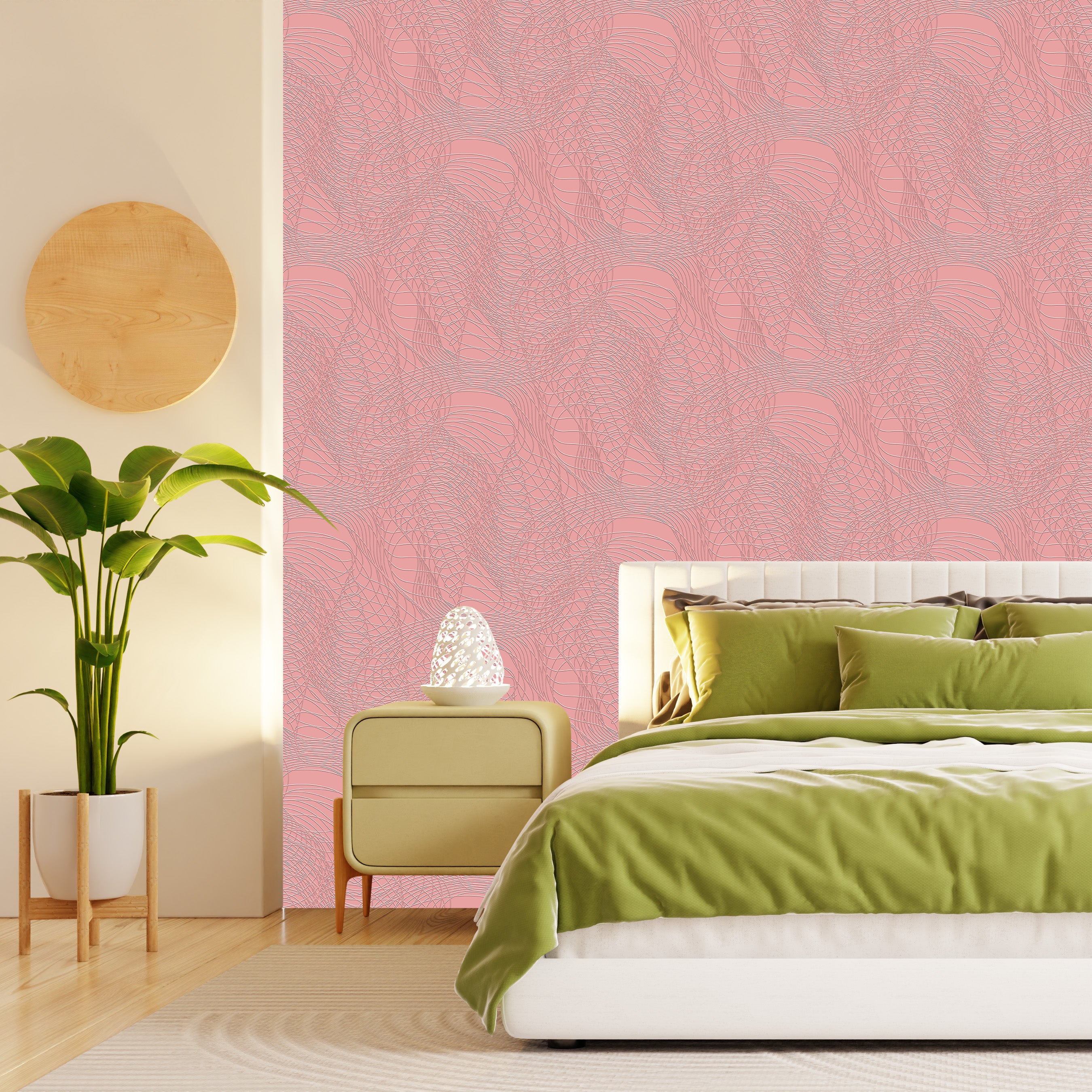 3D Baroque Swirl Relief - Paintable Mural