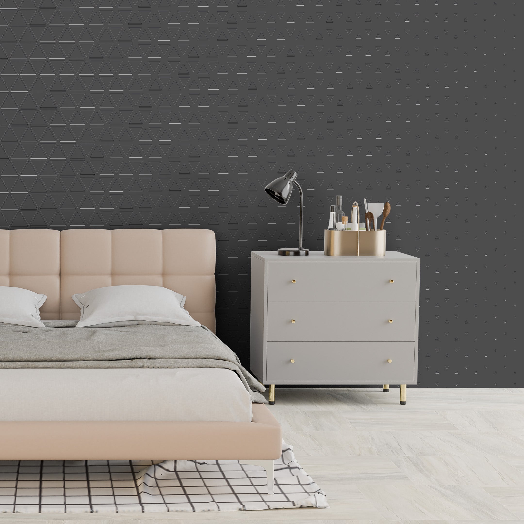 3D Pyramid Cascade - Paintable Mural