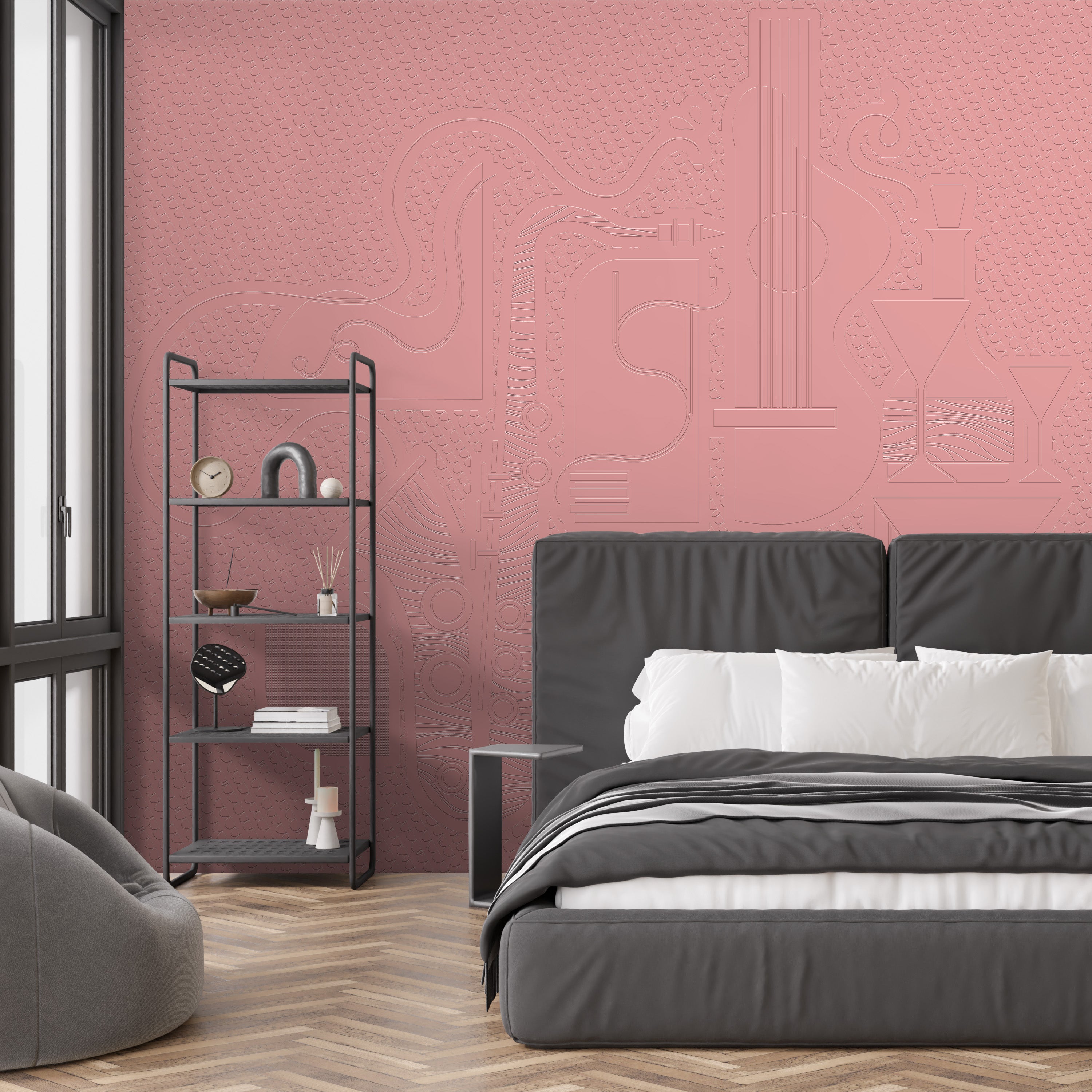 3D Nocturne Rhythms - Paintable Mural