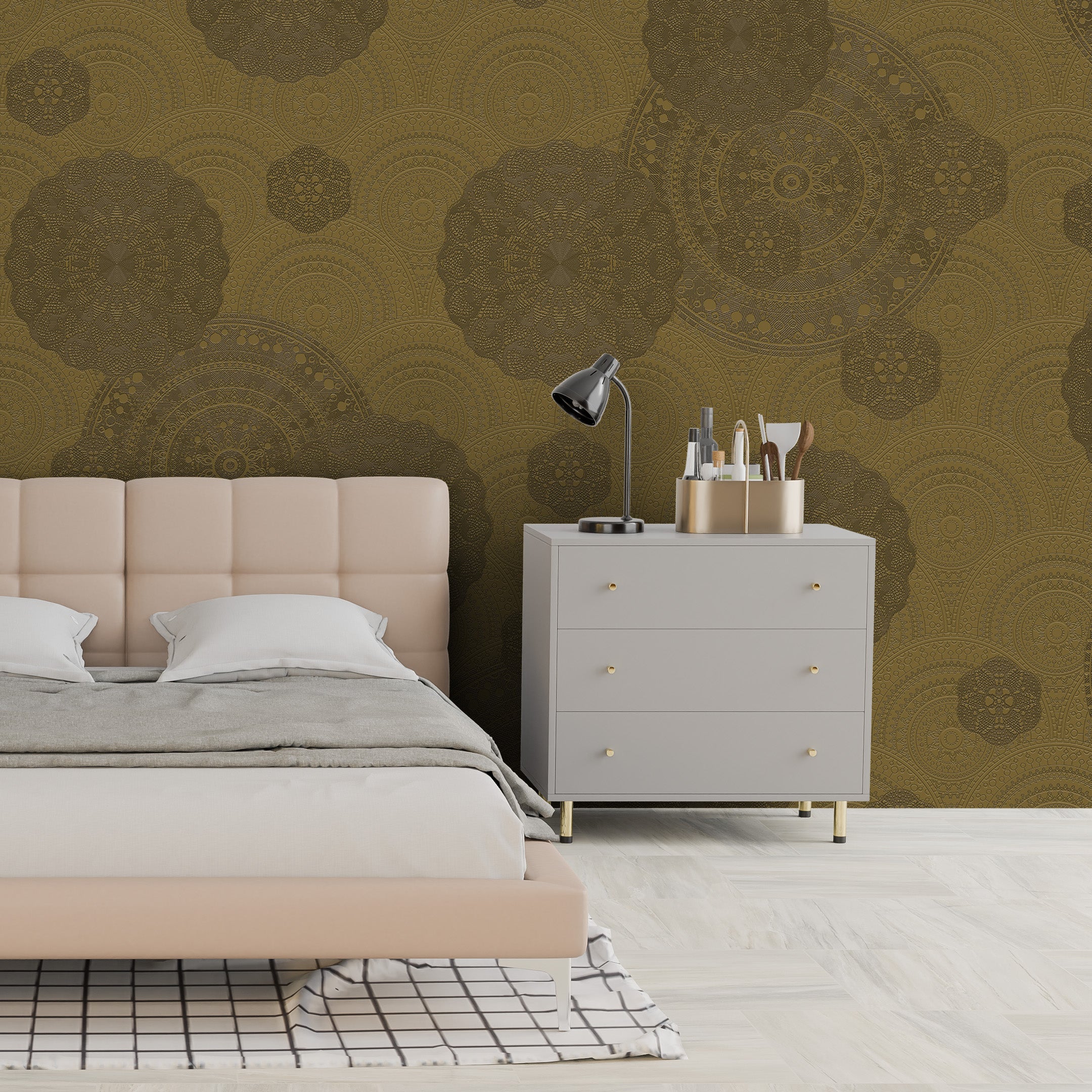 3D Moonstone Mandala - Printed Mural
