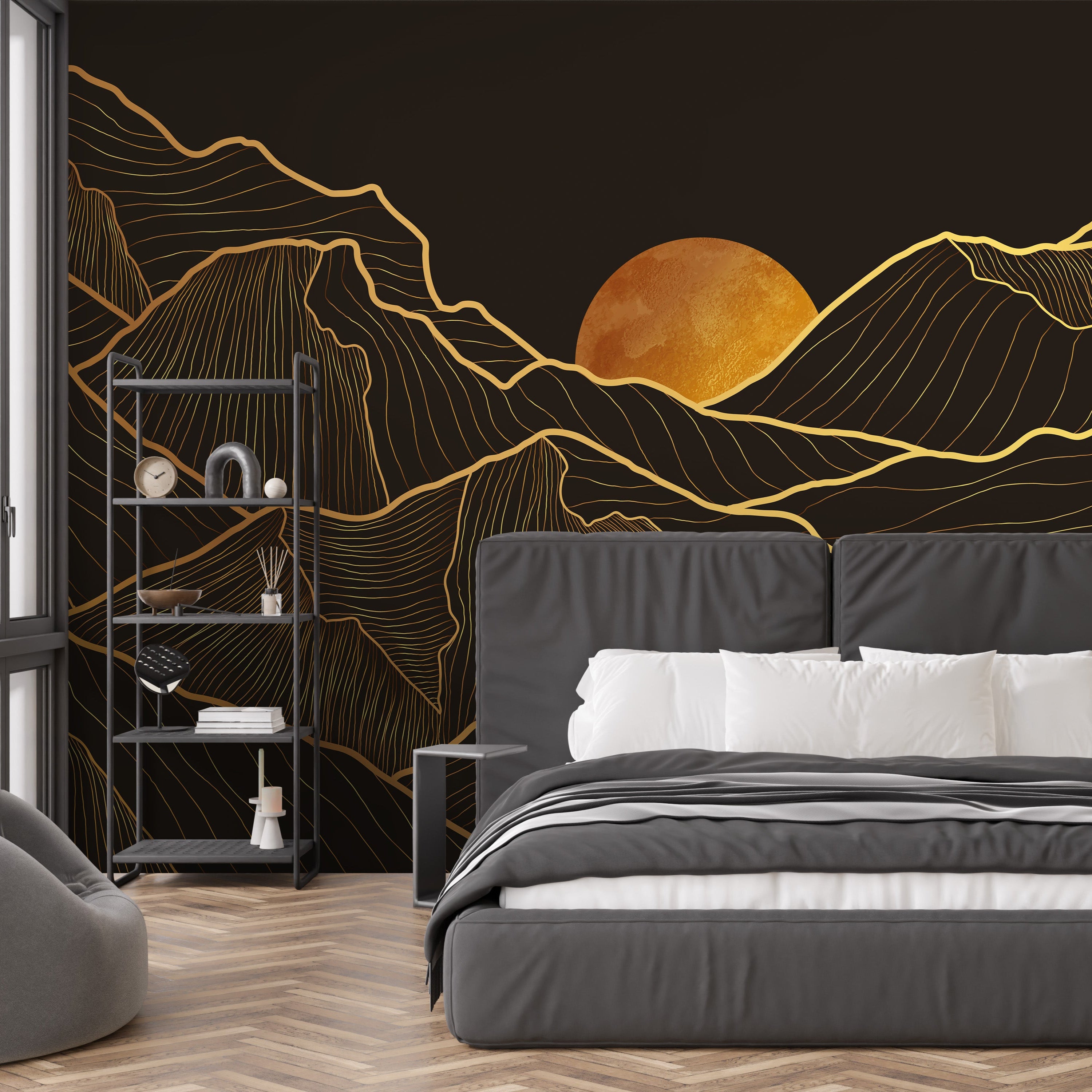 Golden Peaks Silhouette