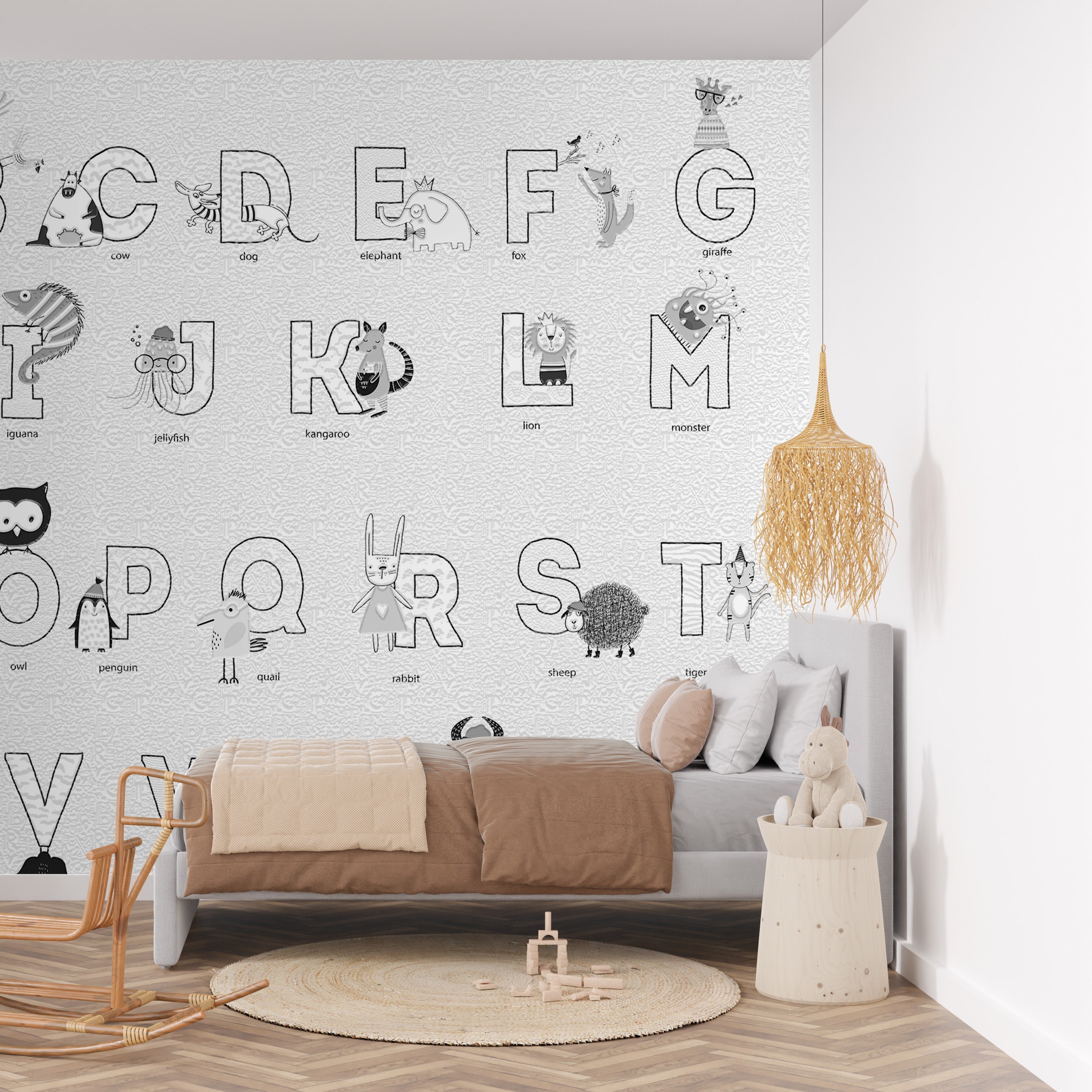 3D Alphabet Zoo - Printed Mural