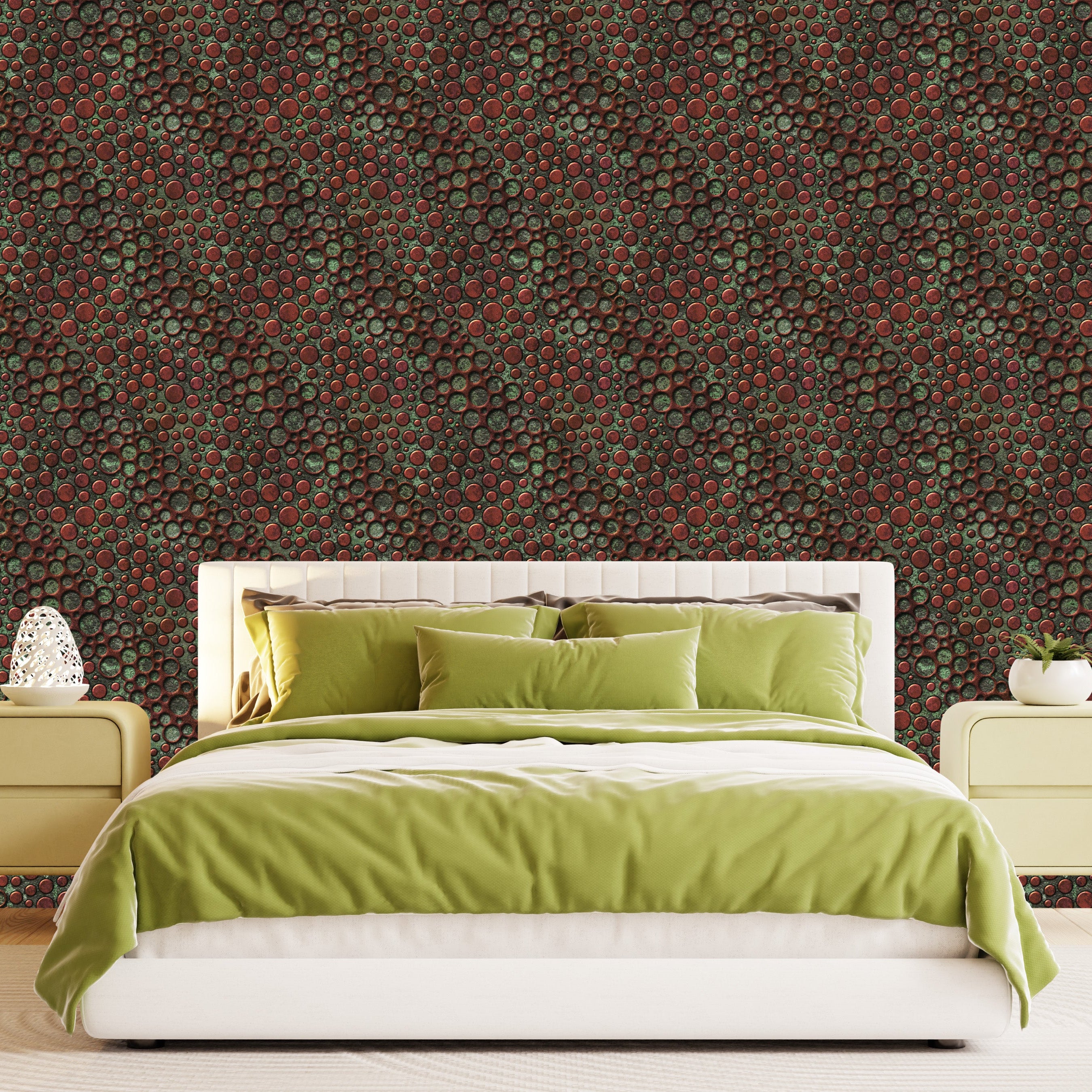 3D Metallic Bubbles - Printed Wallpaper