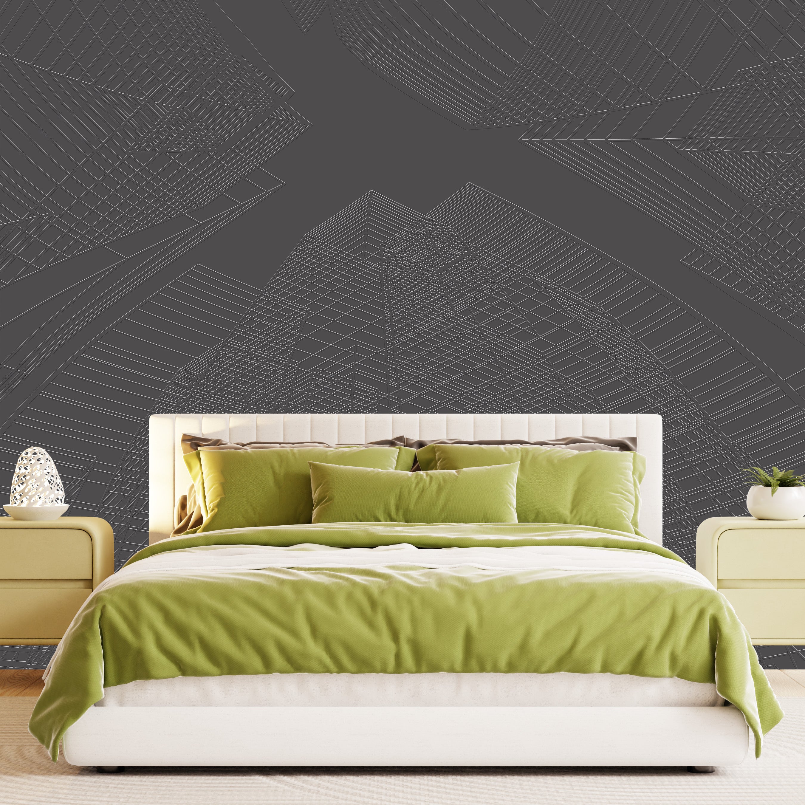 3D Urban Skyline - Paintable Mural