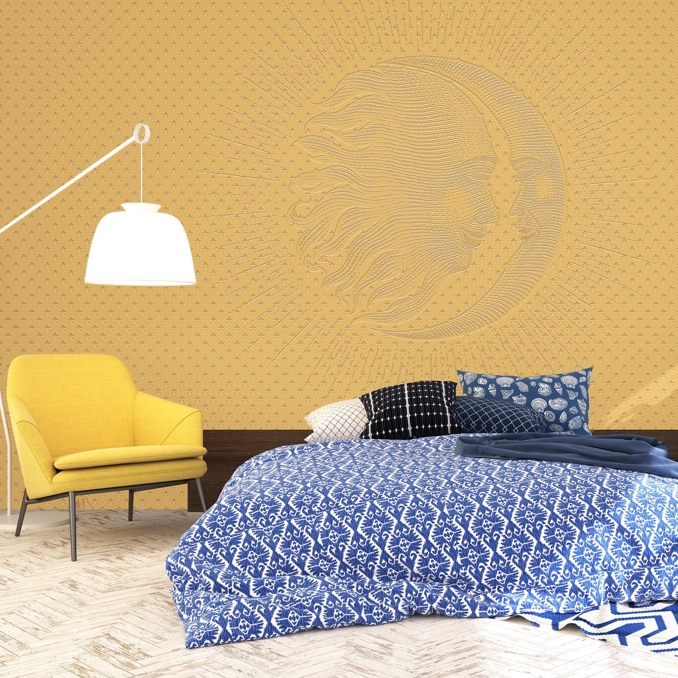 3D Celestial Peaks - Paintable Mural