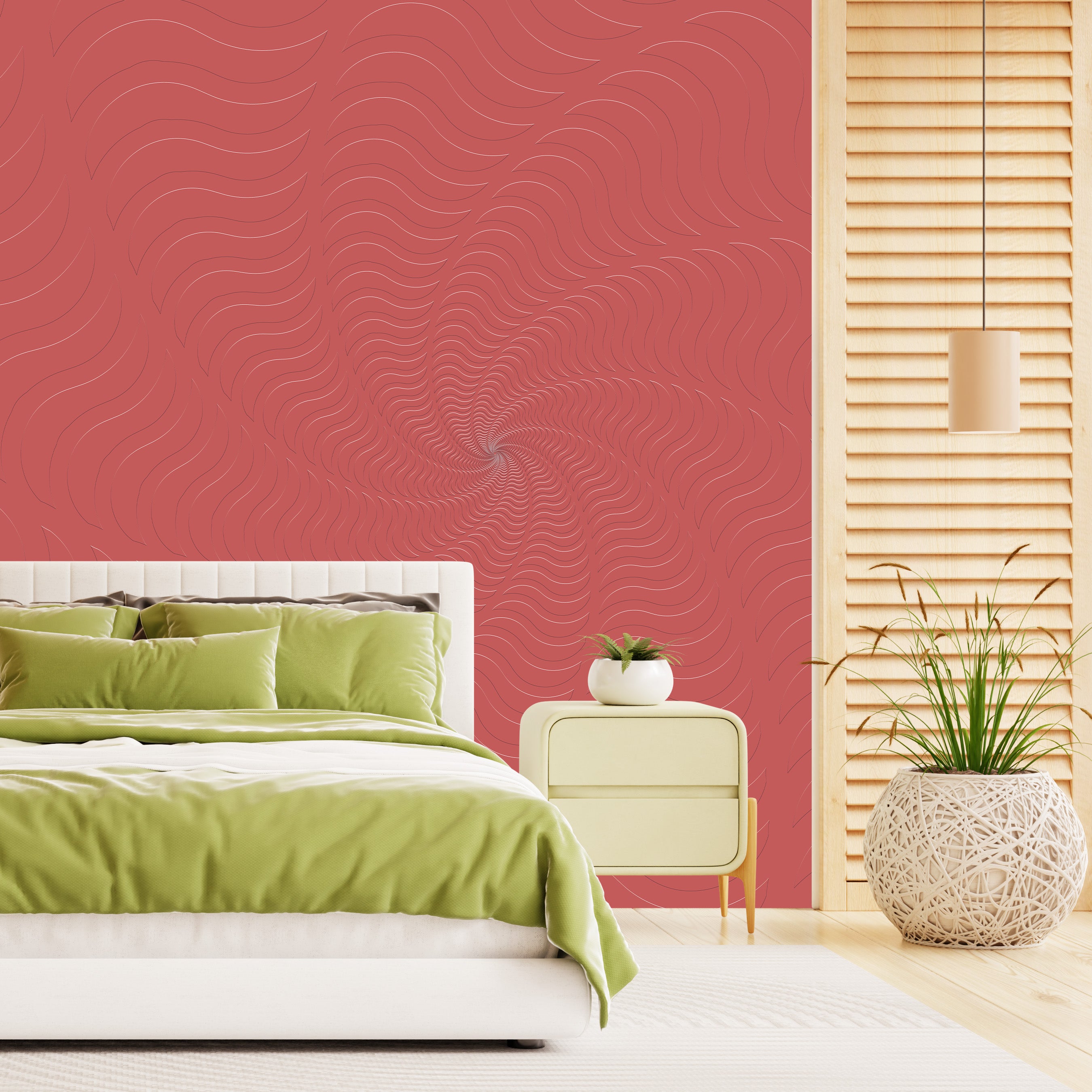 3D Hypnotic Swirl - Paintable Mural