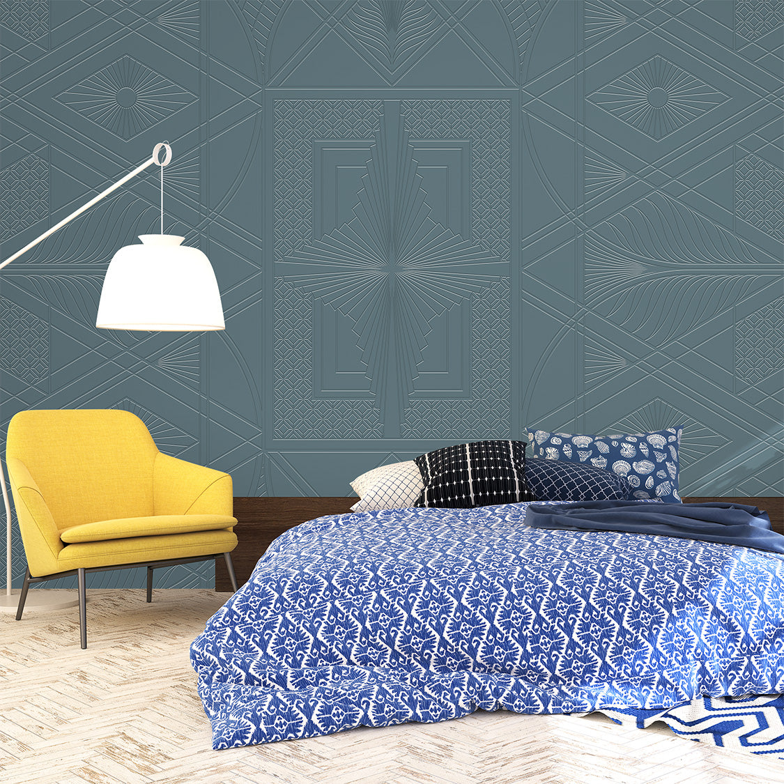 3D Ritz Diamond Lattice - Paintable Wallpaper