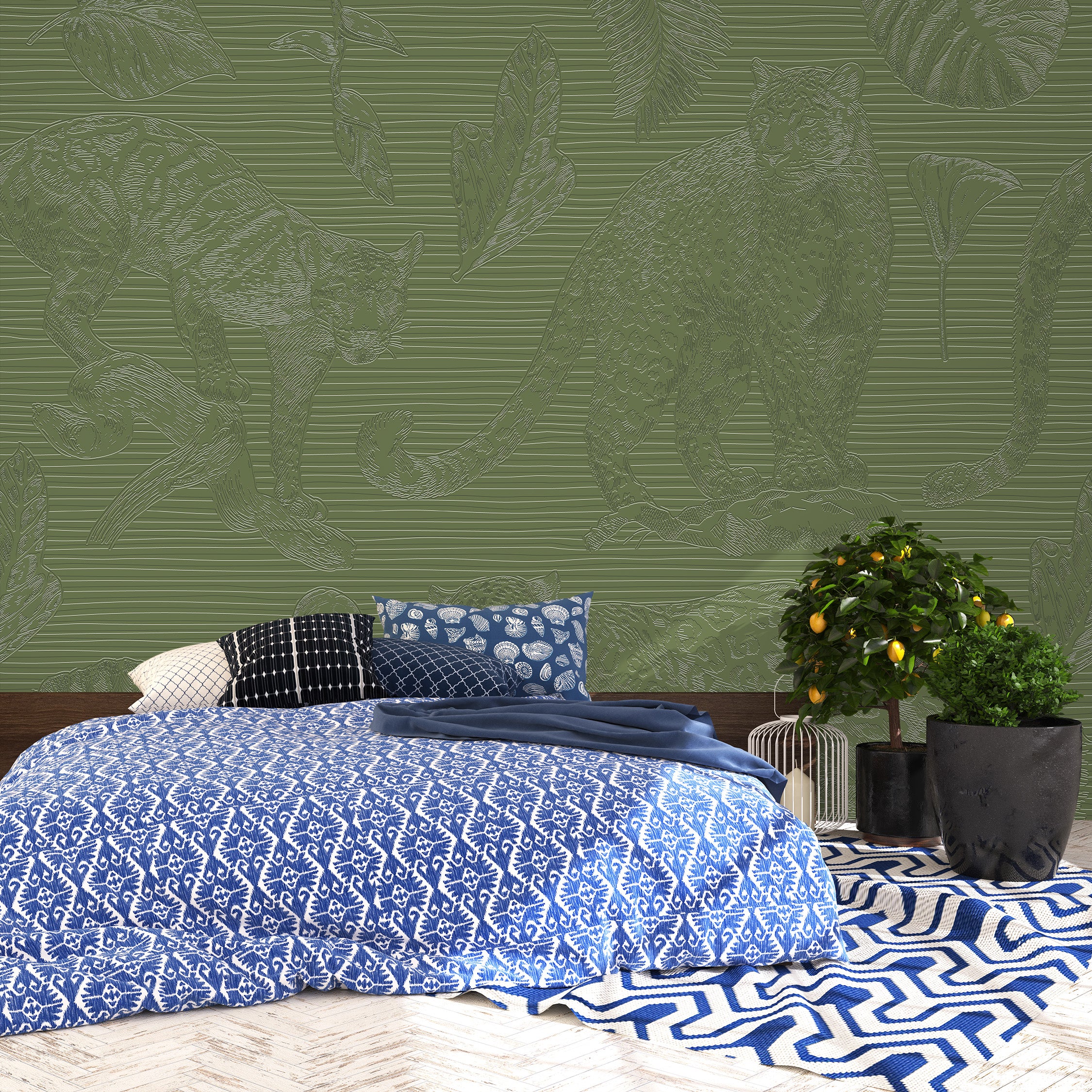 3D Jungle Shadows - Paintable Mural