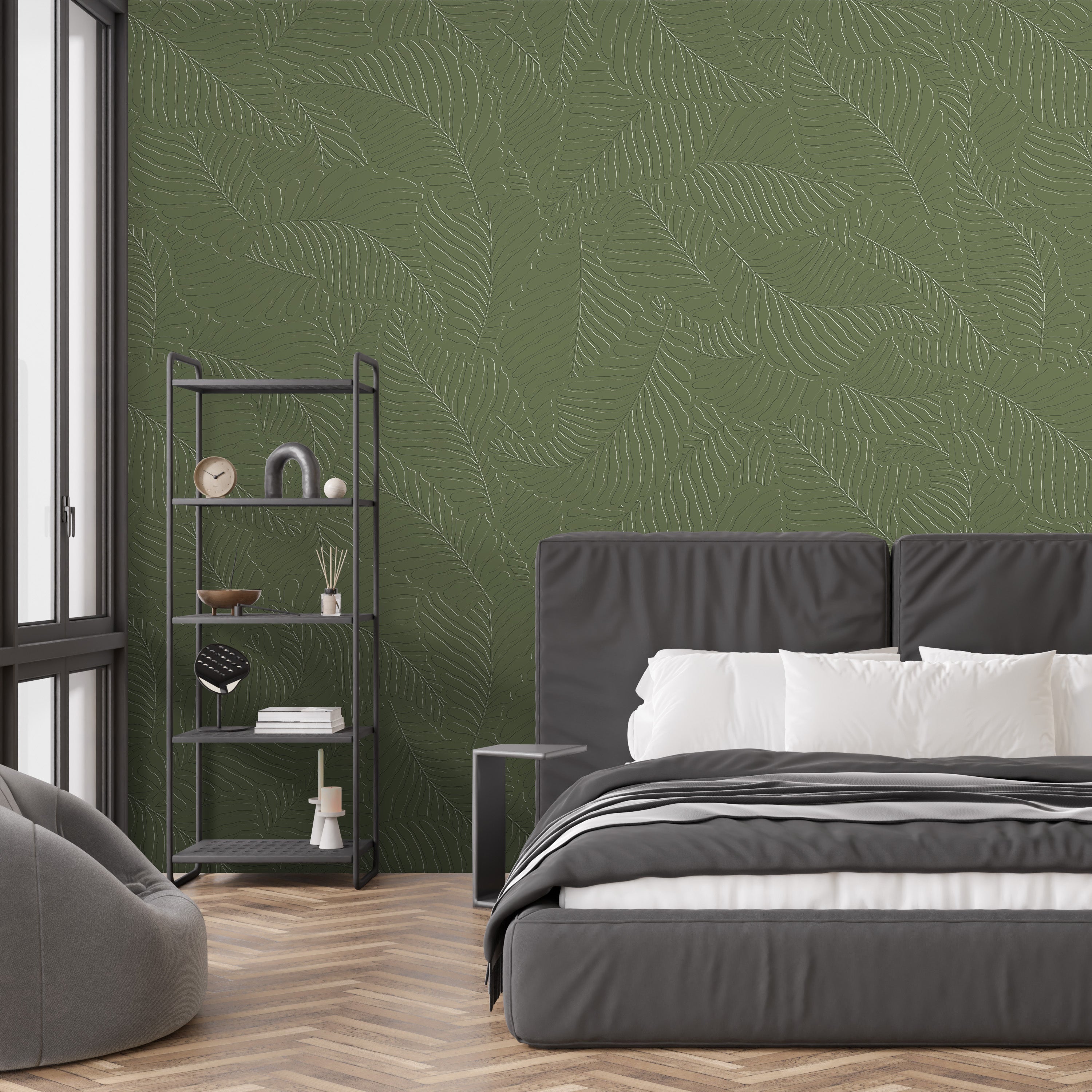 3D Botanical Silhouette - Paintable Mural