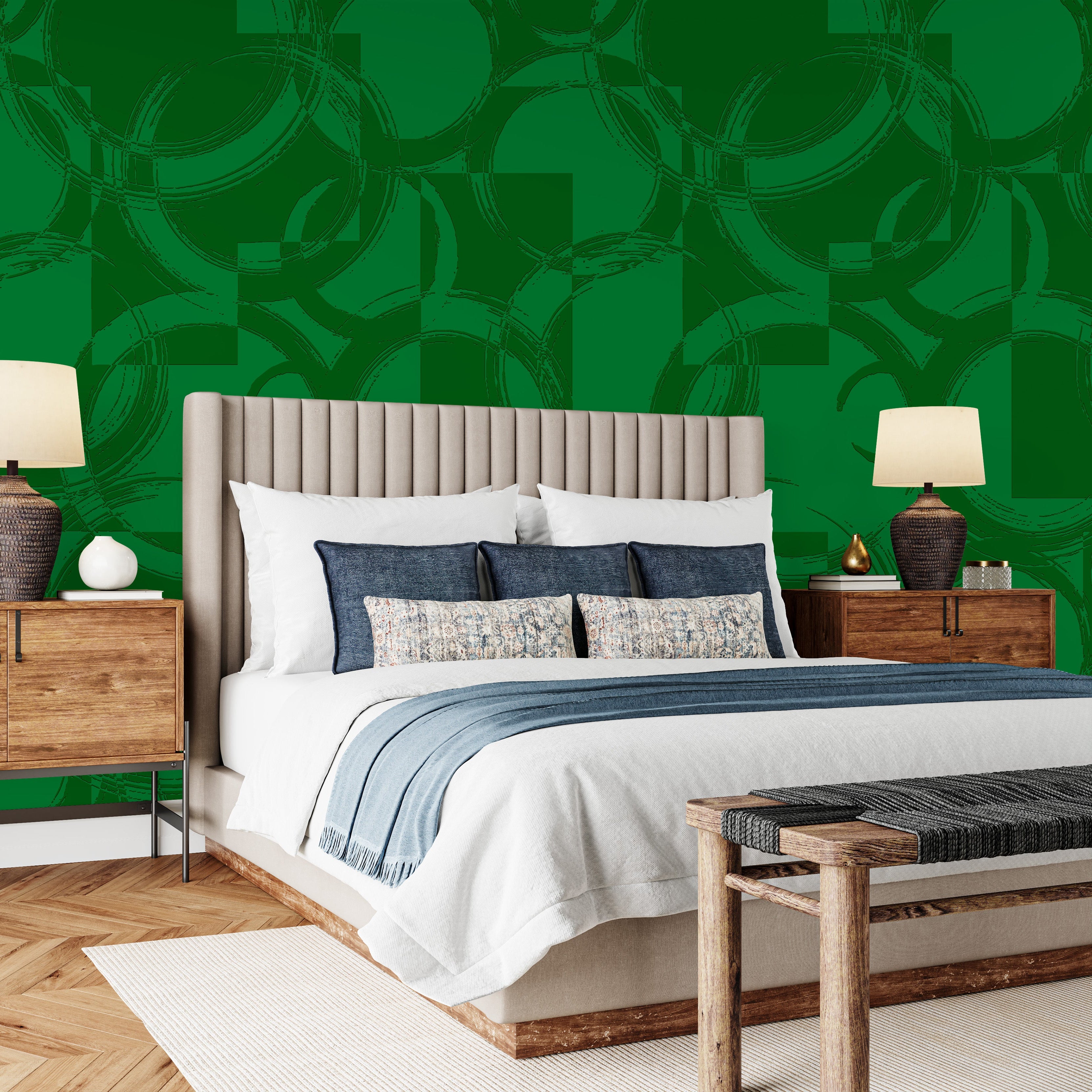 3D Sketched Circle Texture - Paintable Wallpaper