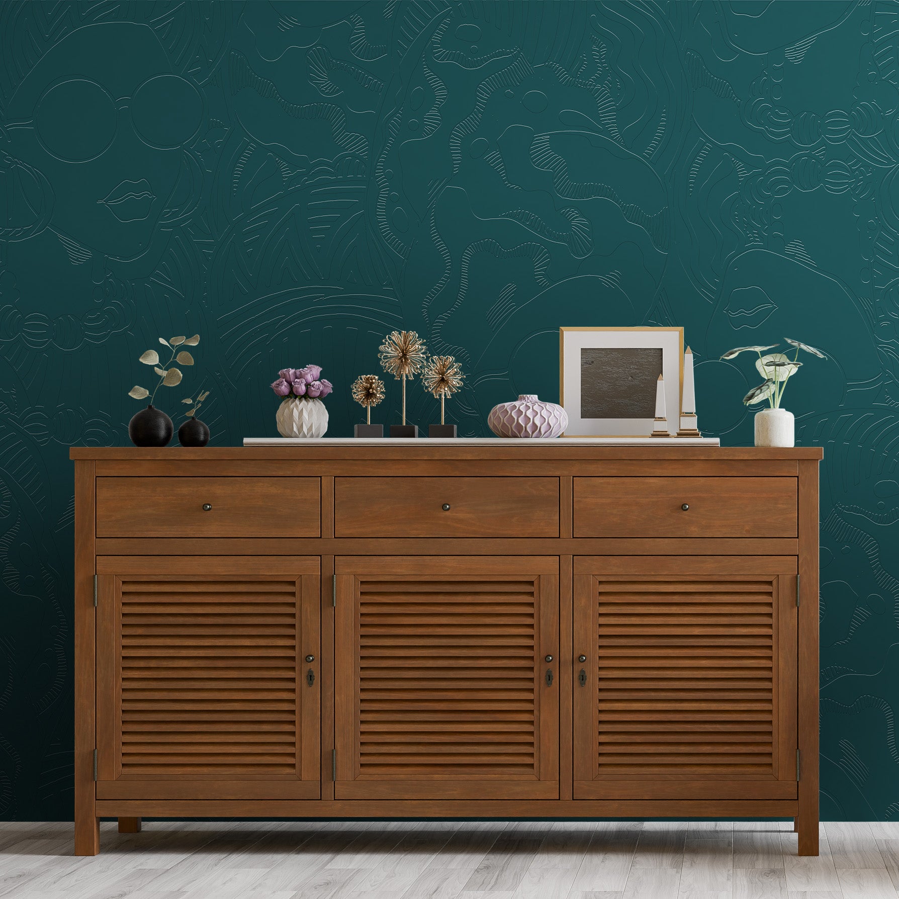 3D Glamour Girls - Paintable Mural