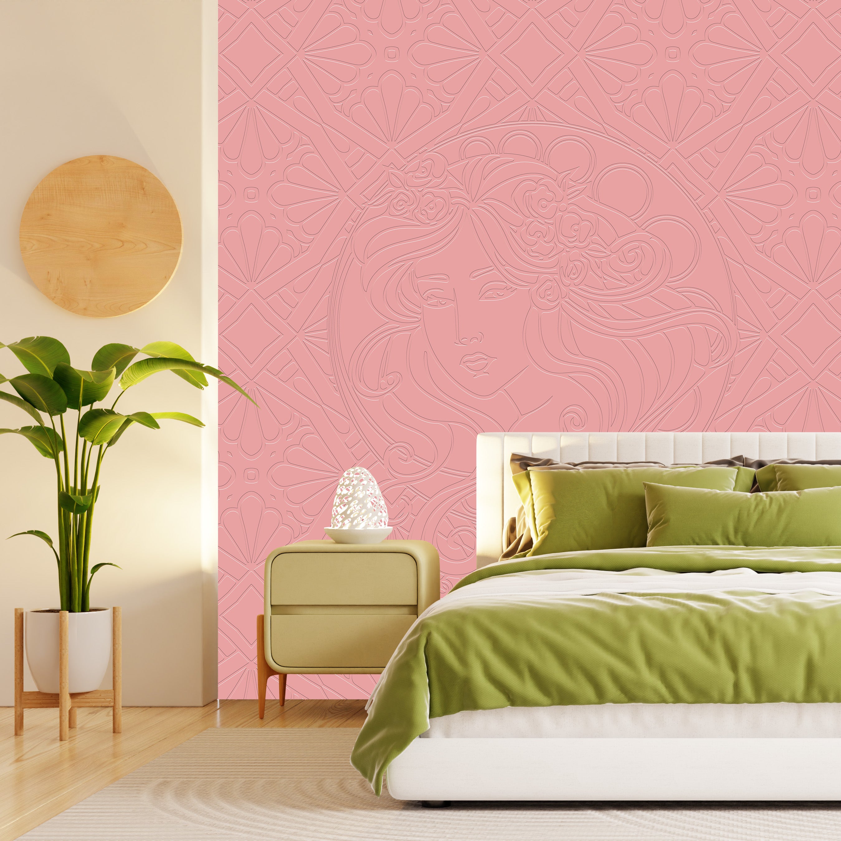 3D Nouveau Muse - Paintable Mural