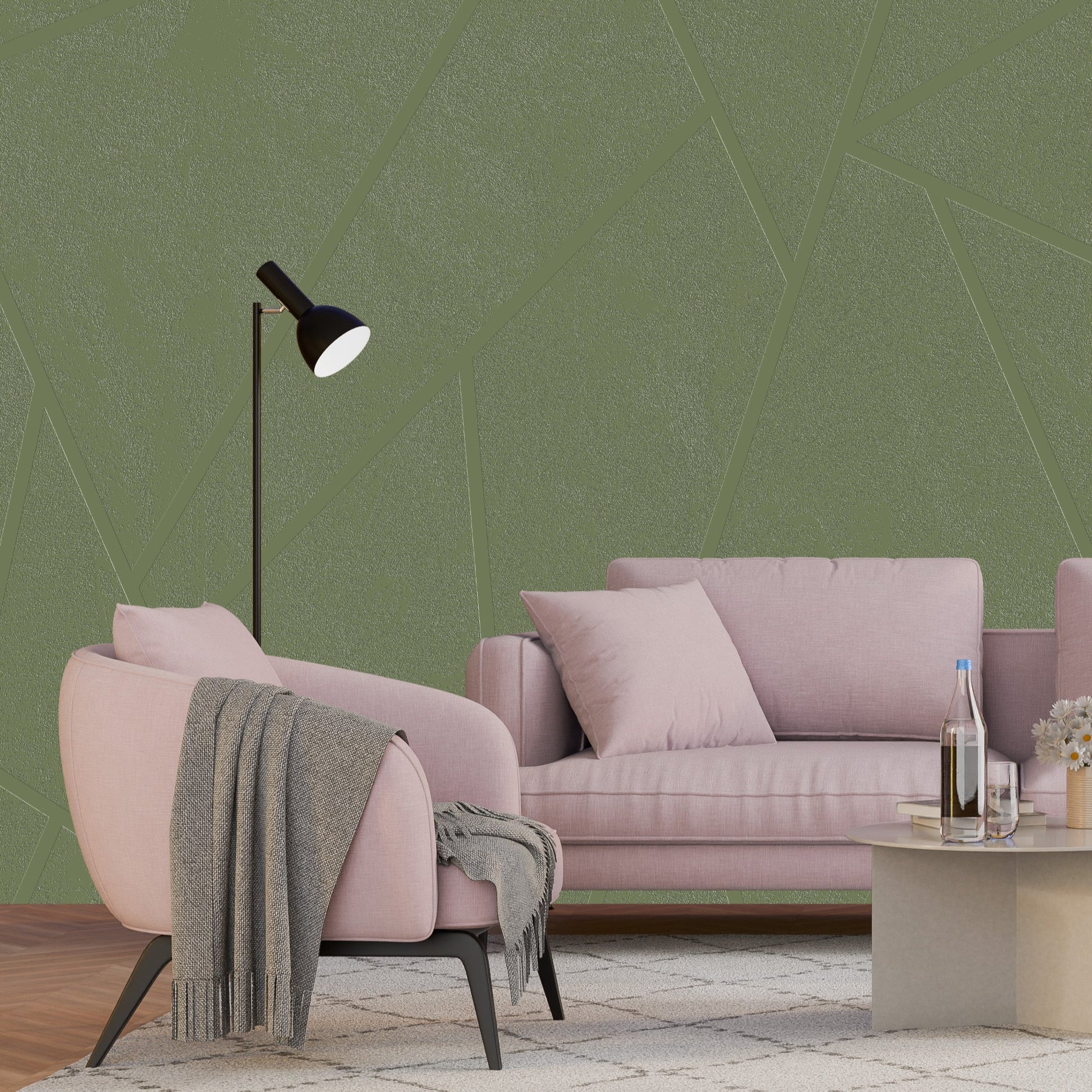 3D Angular Ascent - Paintable Mural