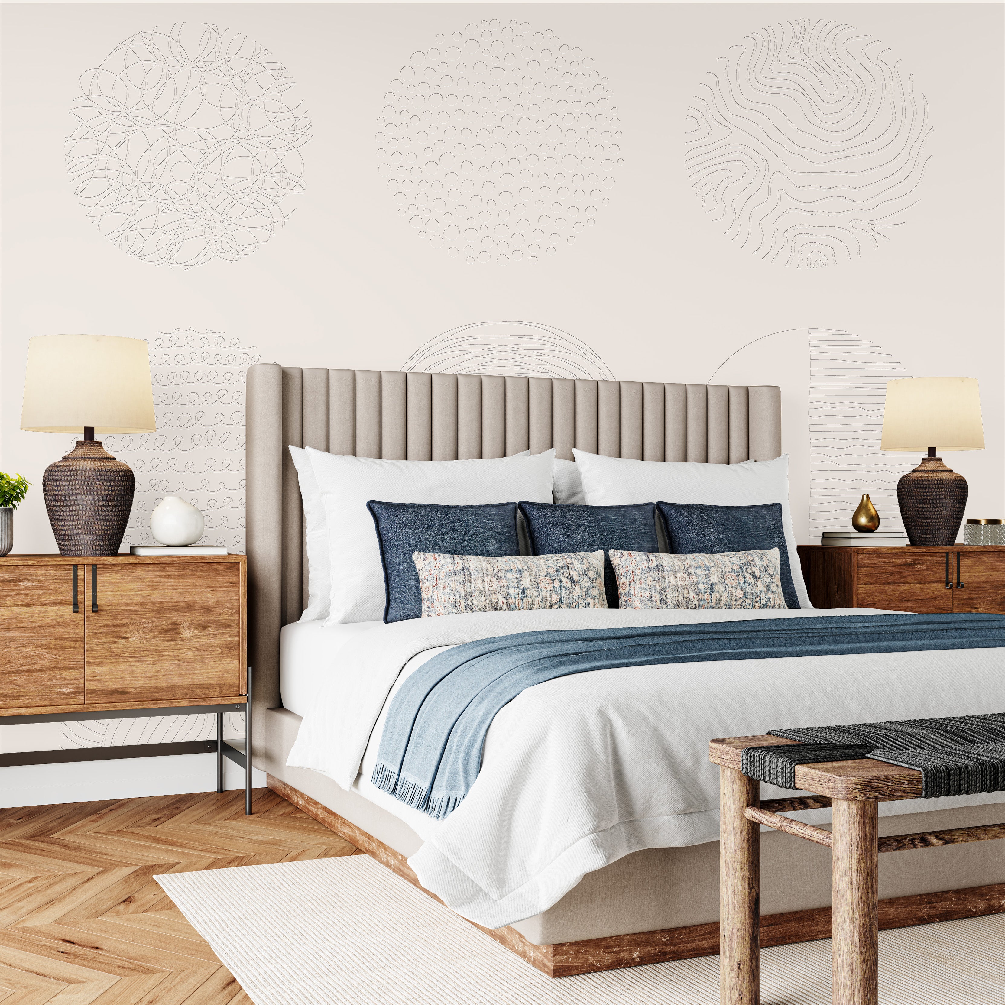 3D Nine Views Abstract - Paintable Wallpaper