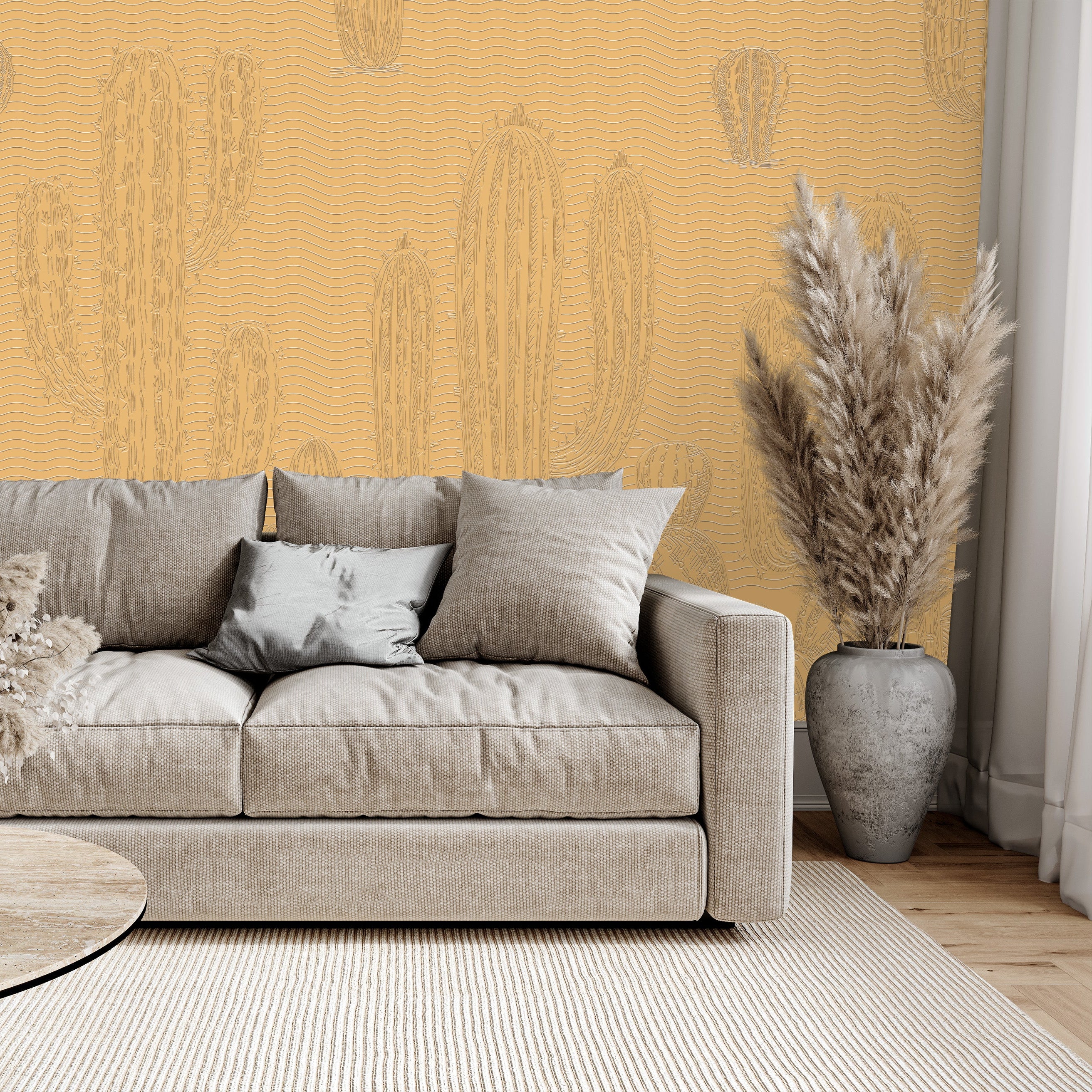 3D Cactus Garden - Paintable Wallpaper