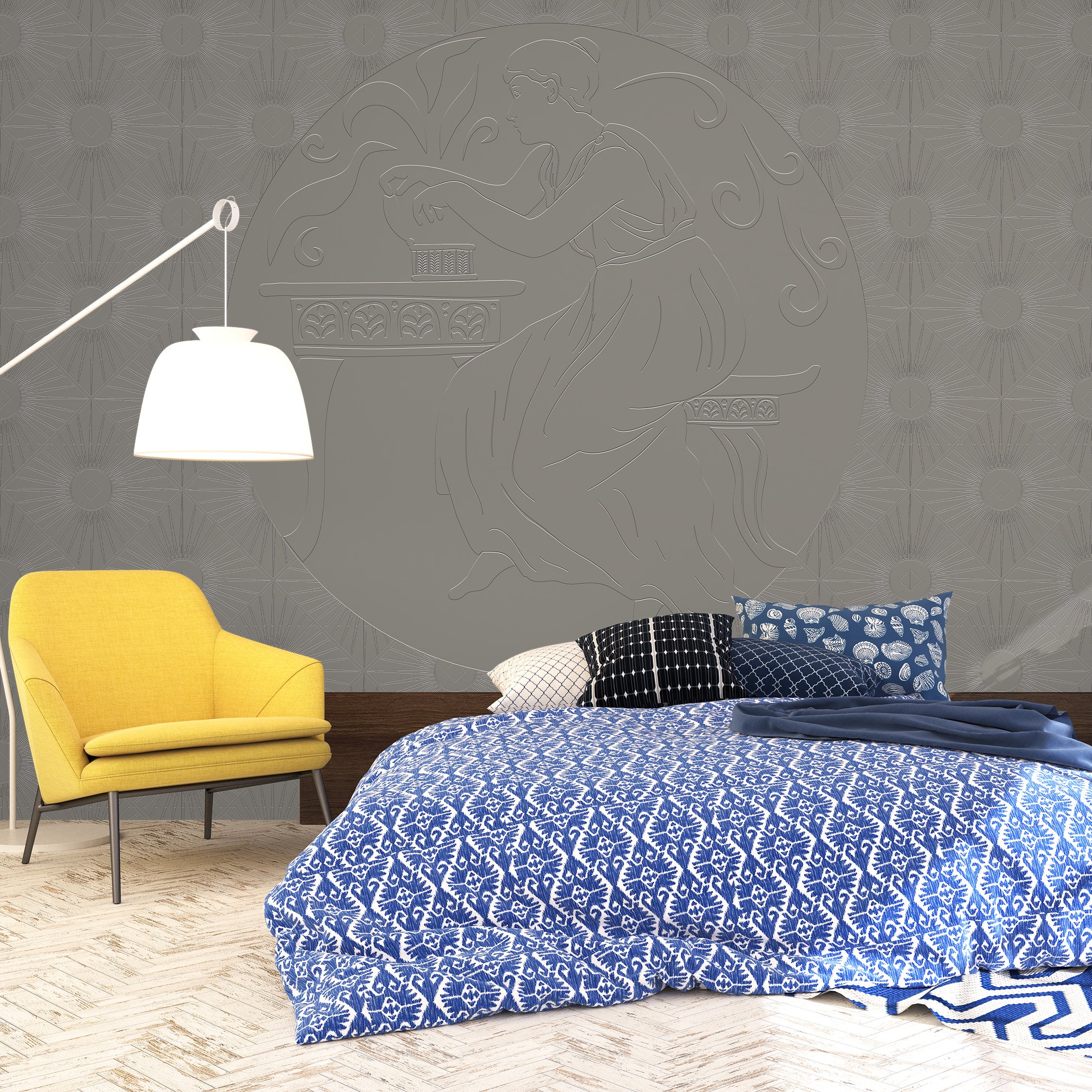 3D Grecian Reverie - Paintable Mural