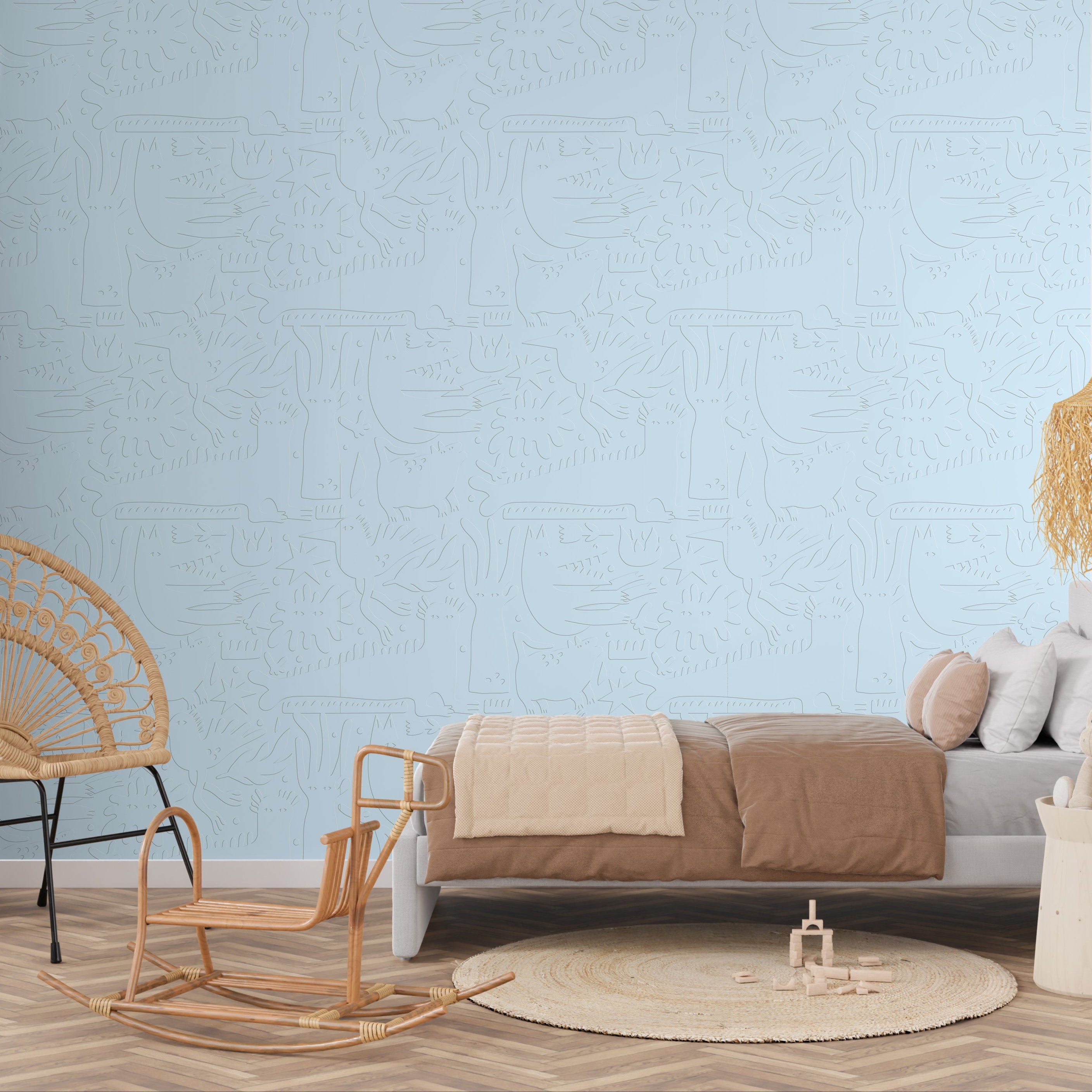 3D Animal Hieroglyphics - Paintable Wallpaper