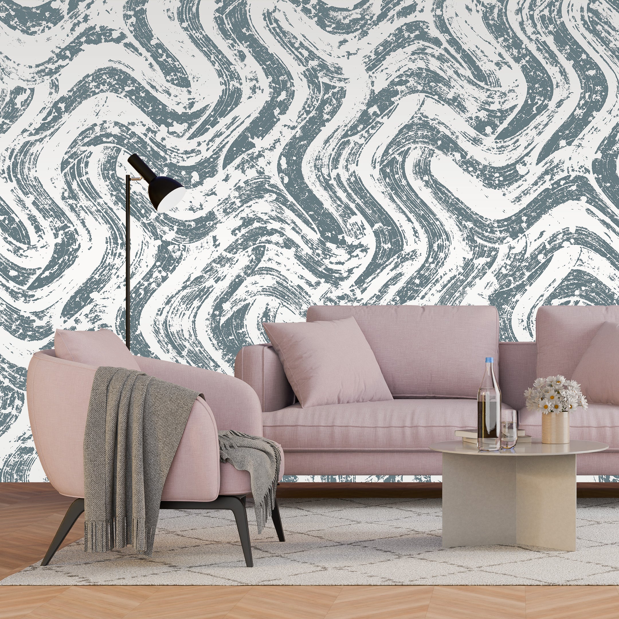3D Dynamic Rivers - Paintable Mural