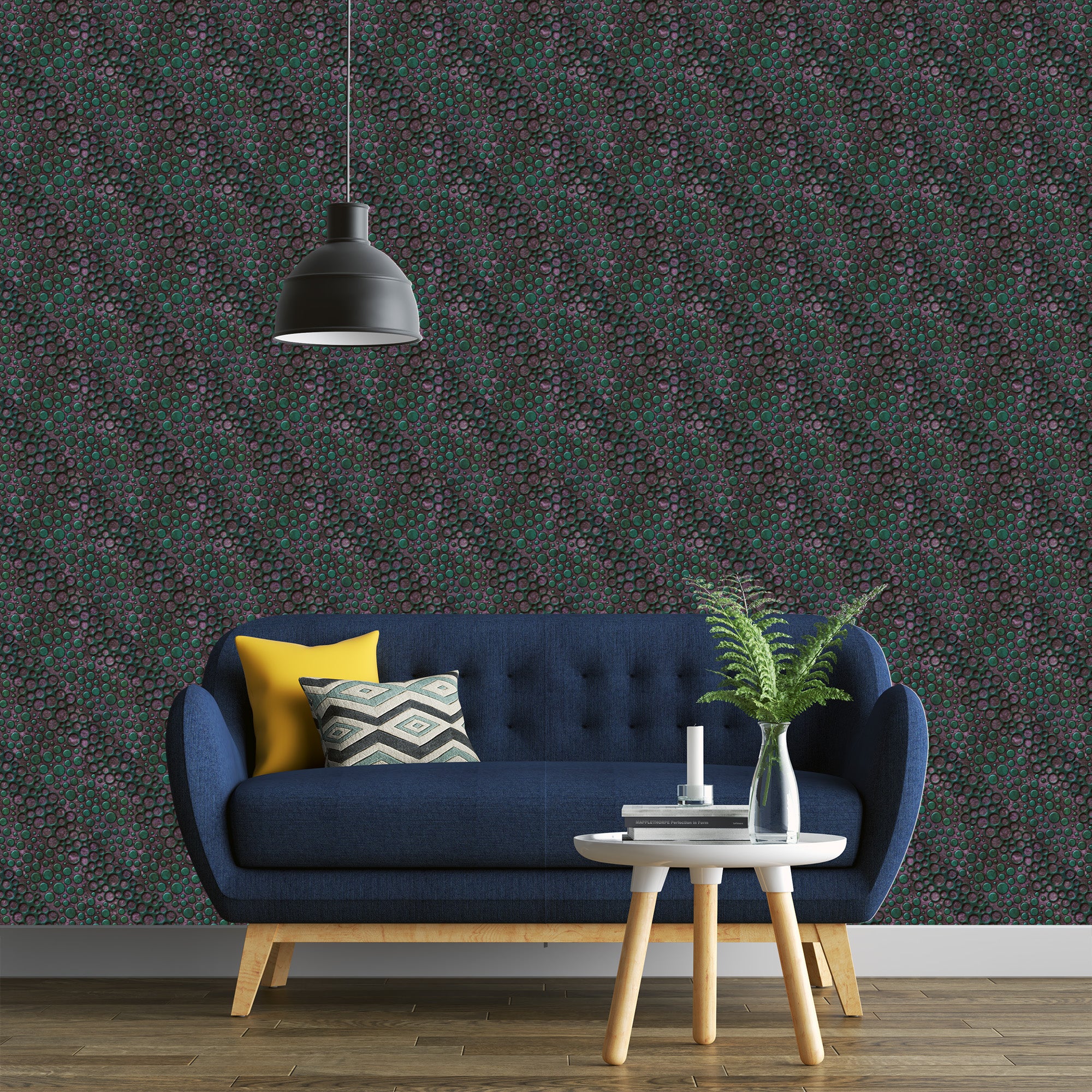 3D Metallic Bubbles - Printed Wallpaper