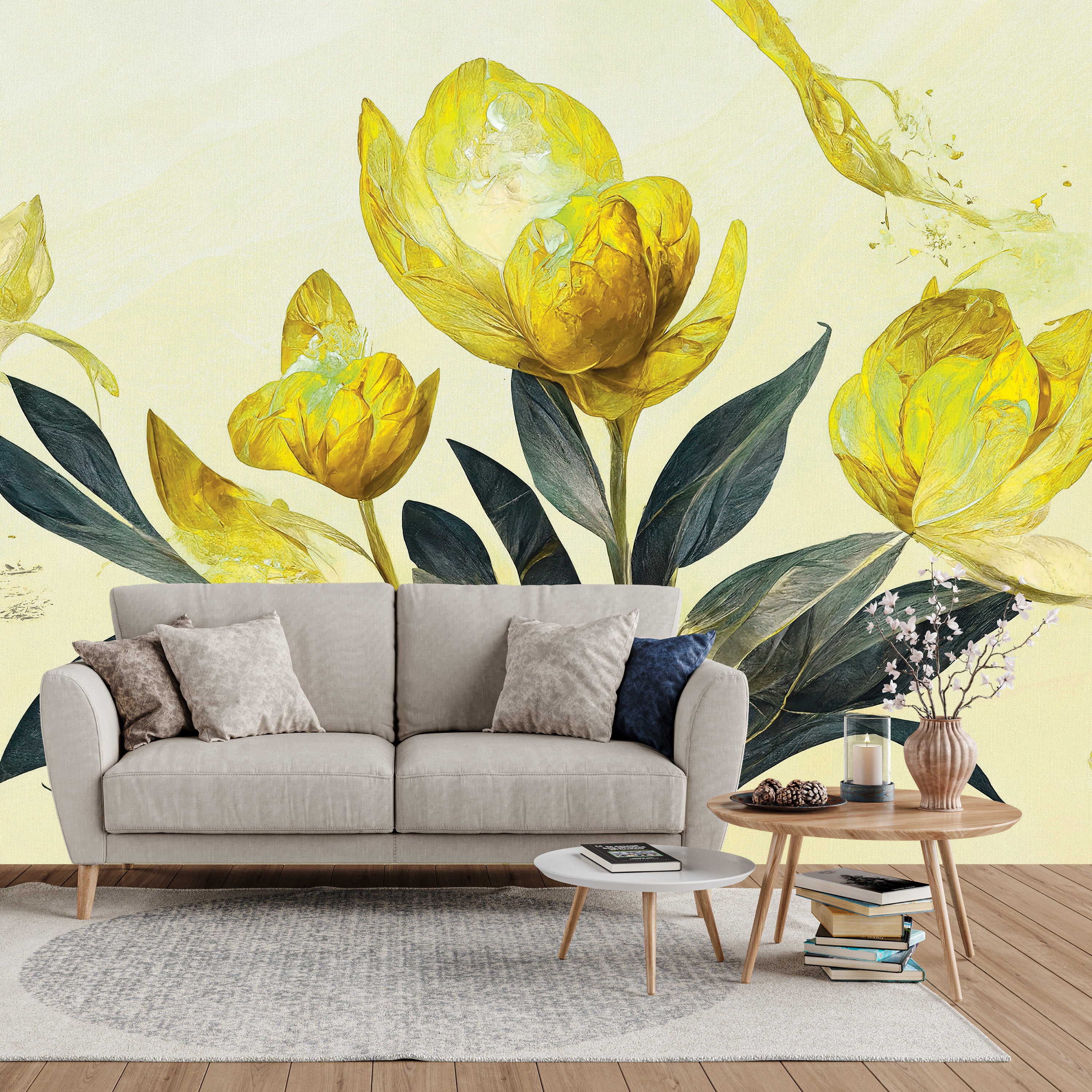 3D Floral Radiance - Printed Mural
